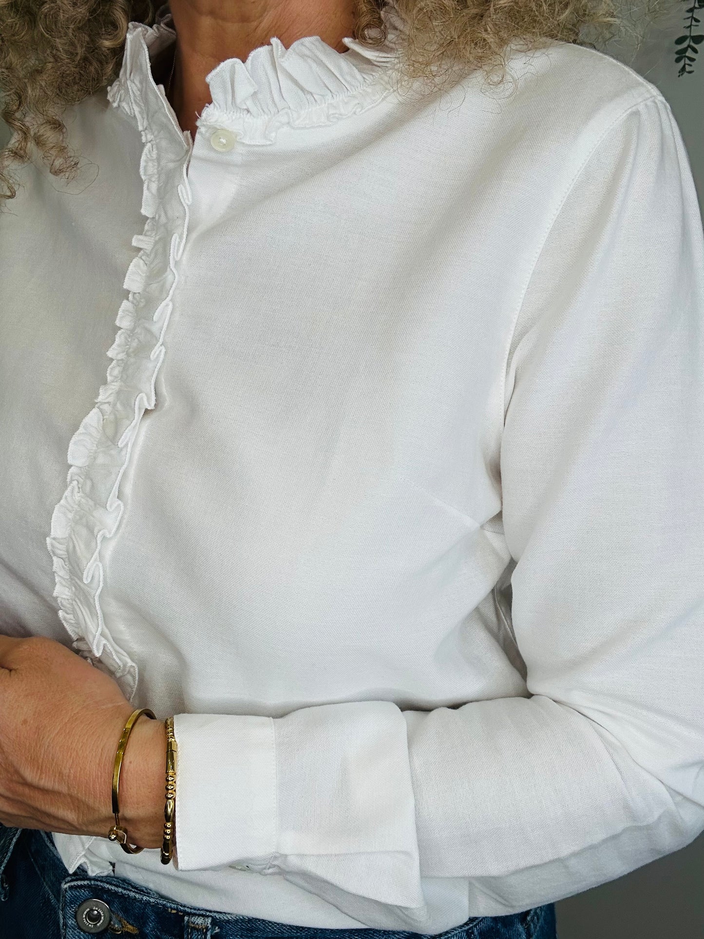 Cotton Frill Shirt - Size 40