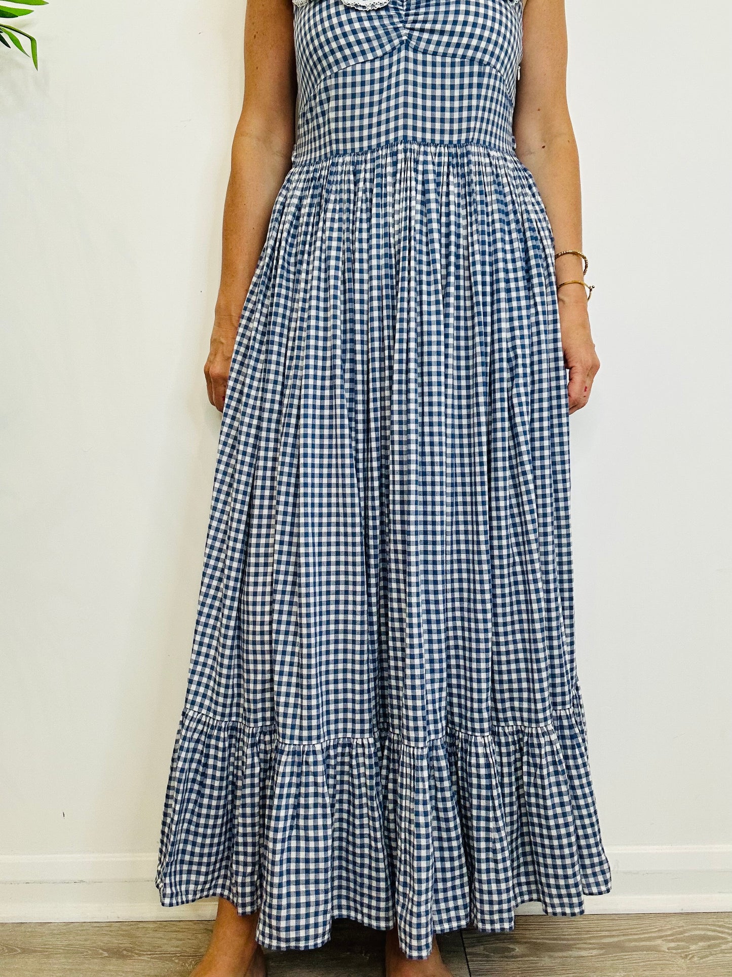 Gingham Check Dress - Size L
