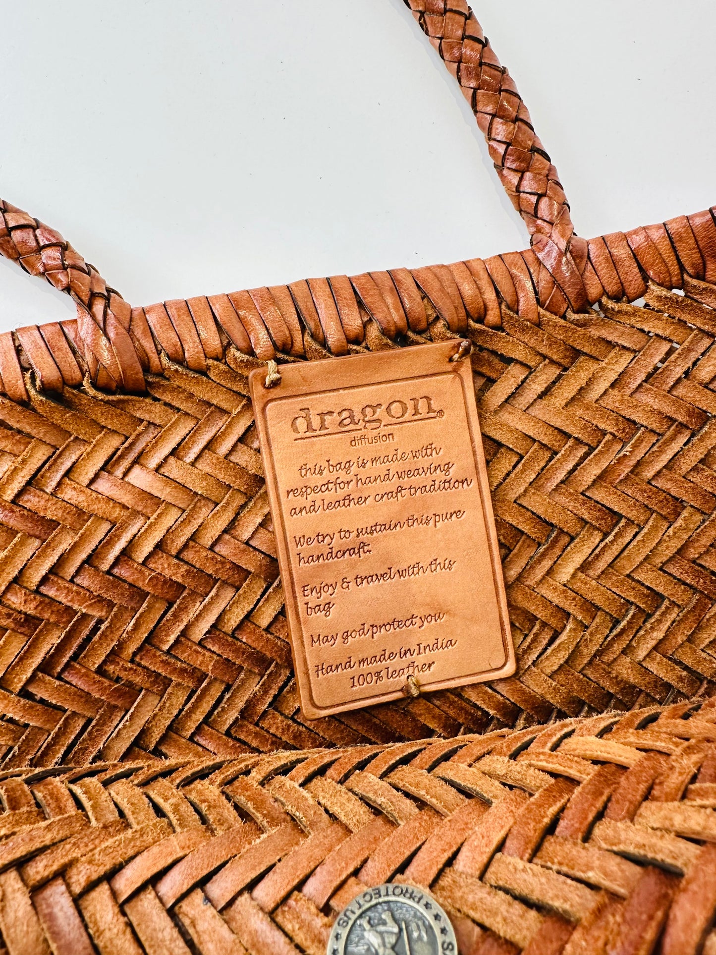 Large Triple Jump Woven Leather Bag