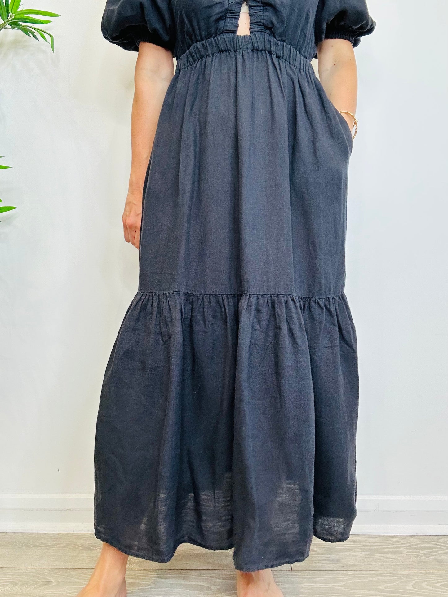Linen Maxi Dress - Size M
