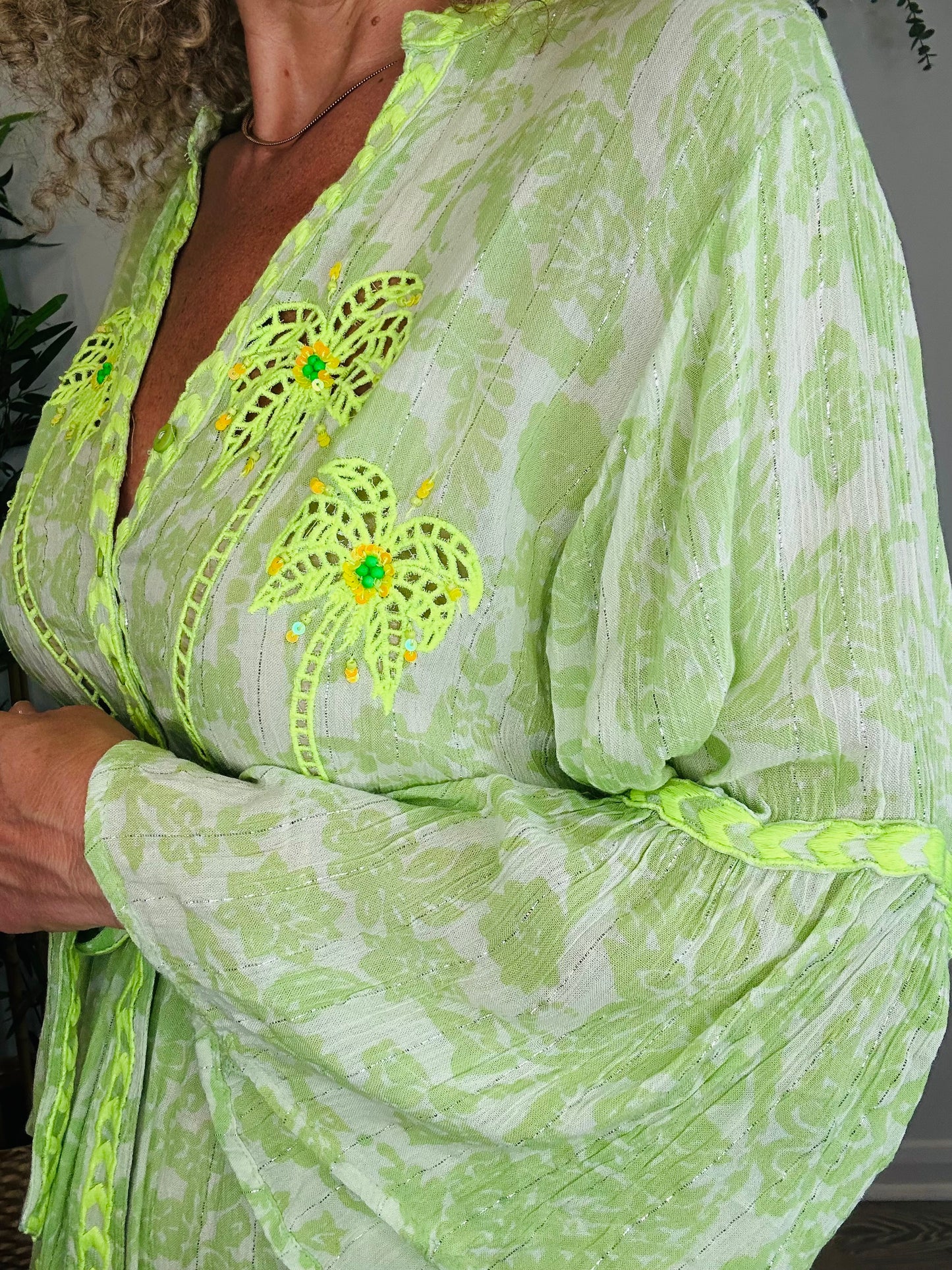 Embroidered Beach Dress - Size L