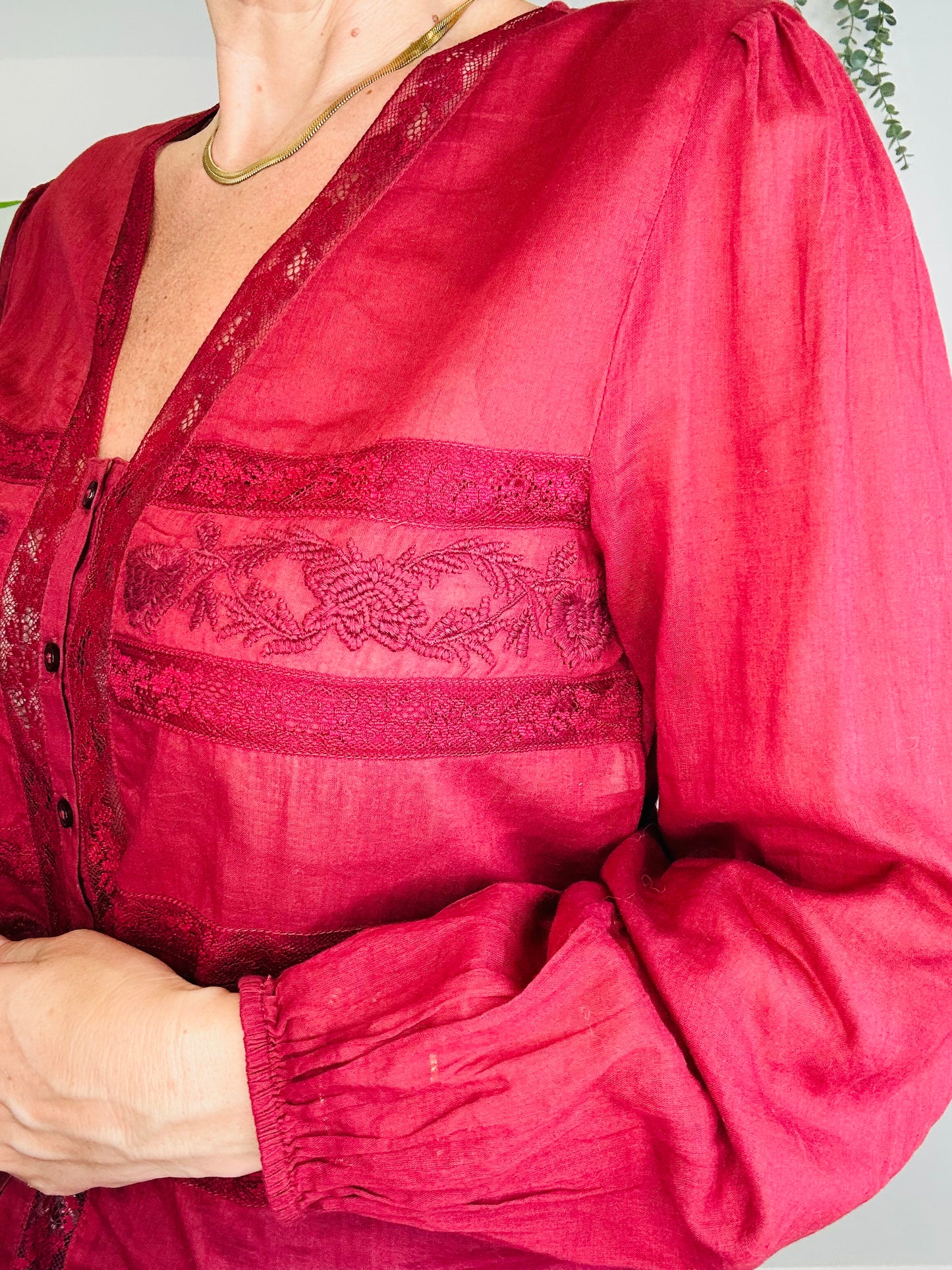 Cotton Lace Blouse - Size M