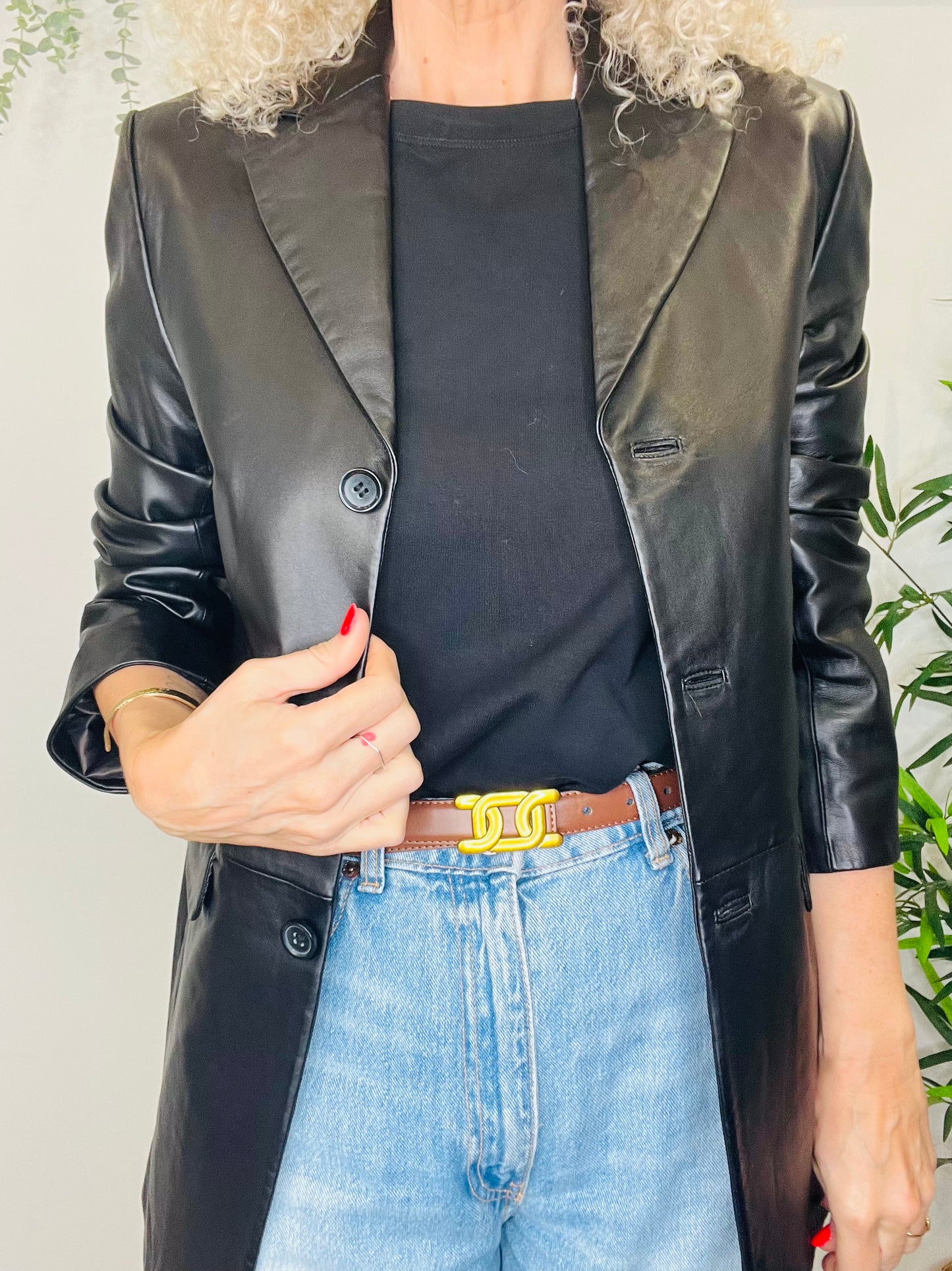 Leather Blazer - Size S