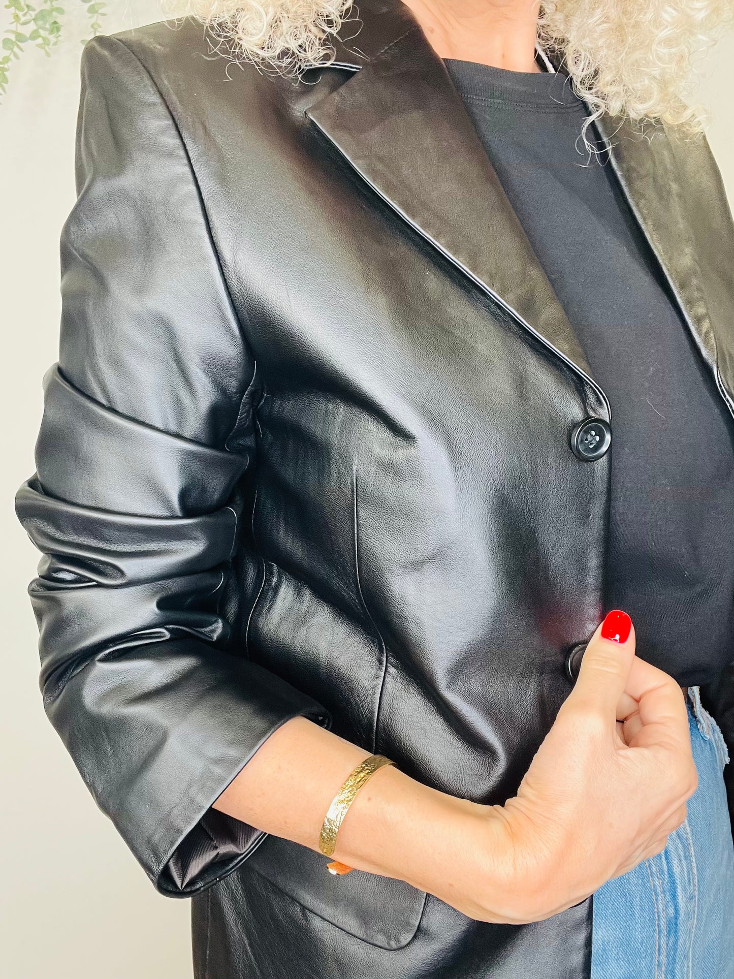 Leather Blazer - Size S