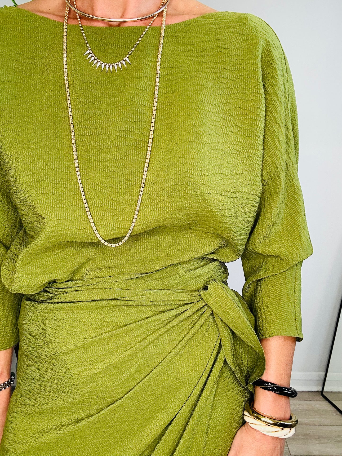 Silk Wrap Dress - Size M