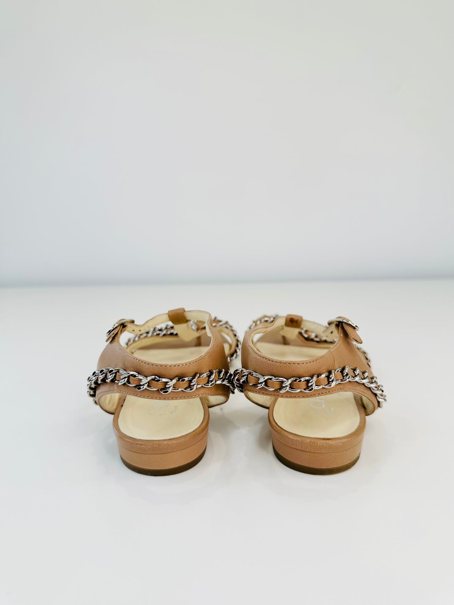 Leather Chain Sandals - Size 39