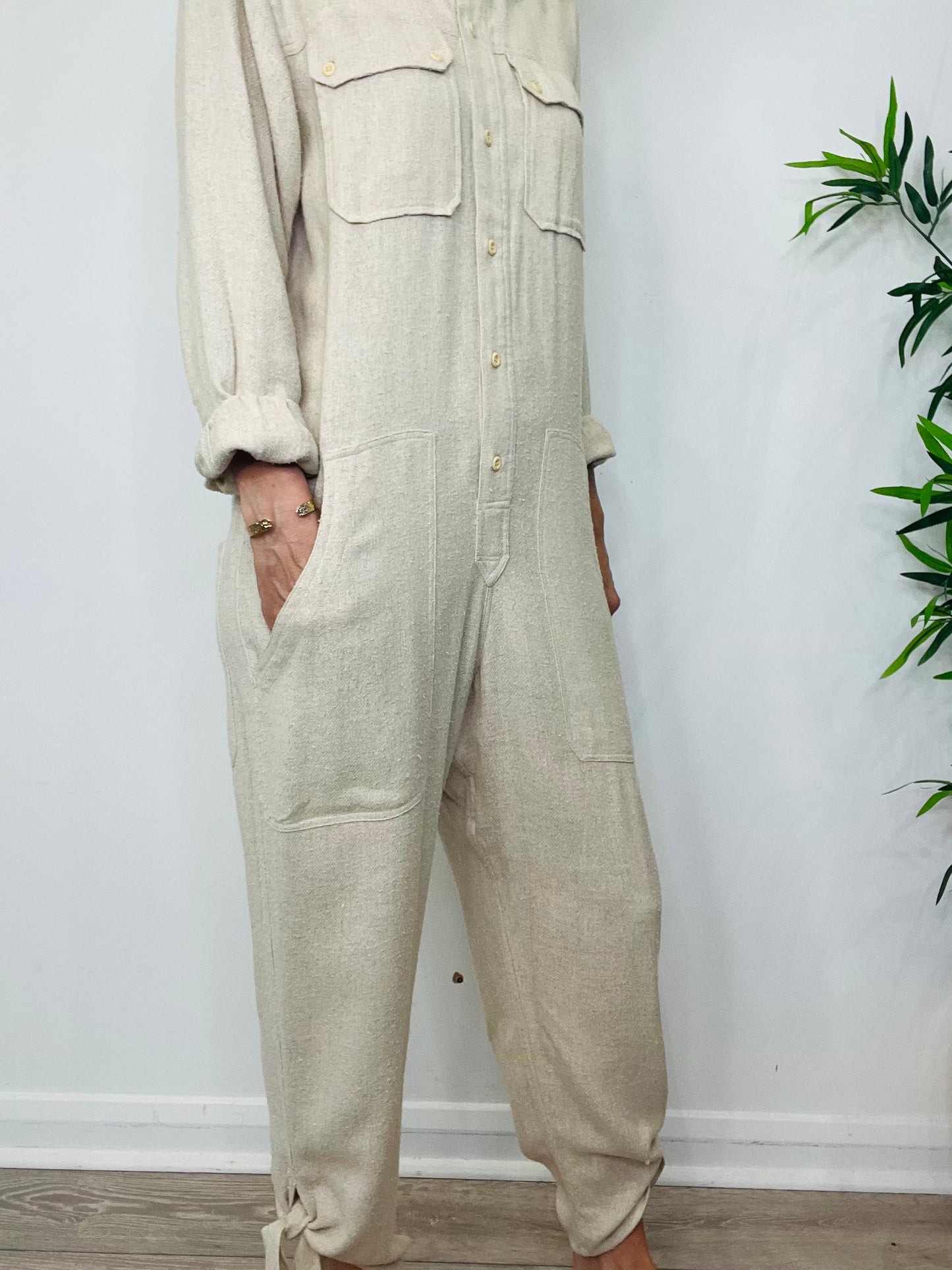 Tacaia Silk Twill Jumpsuit - Size 40