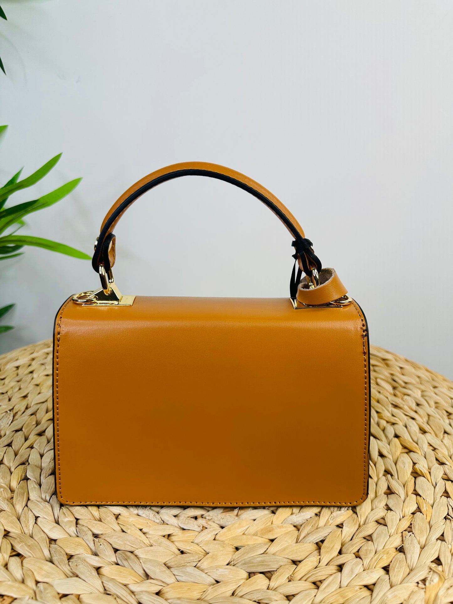 Leather Top Handle Bag