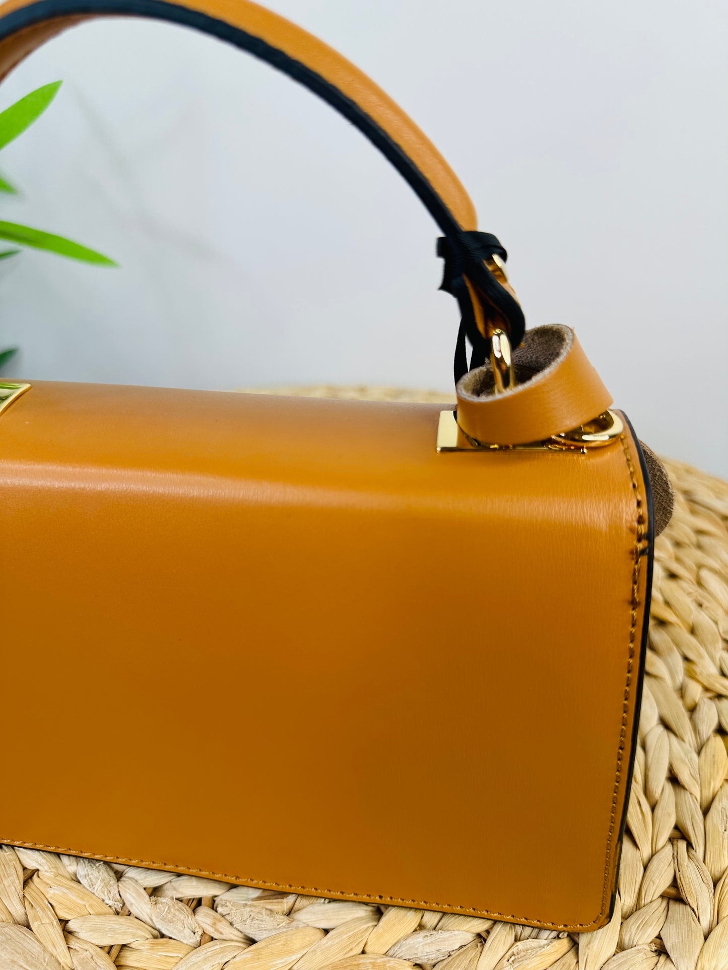 Leather Top Handle Bag