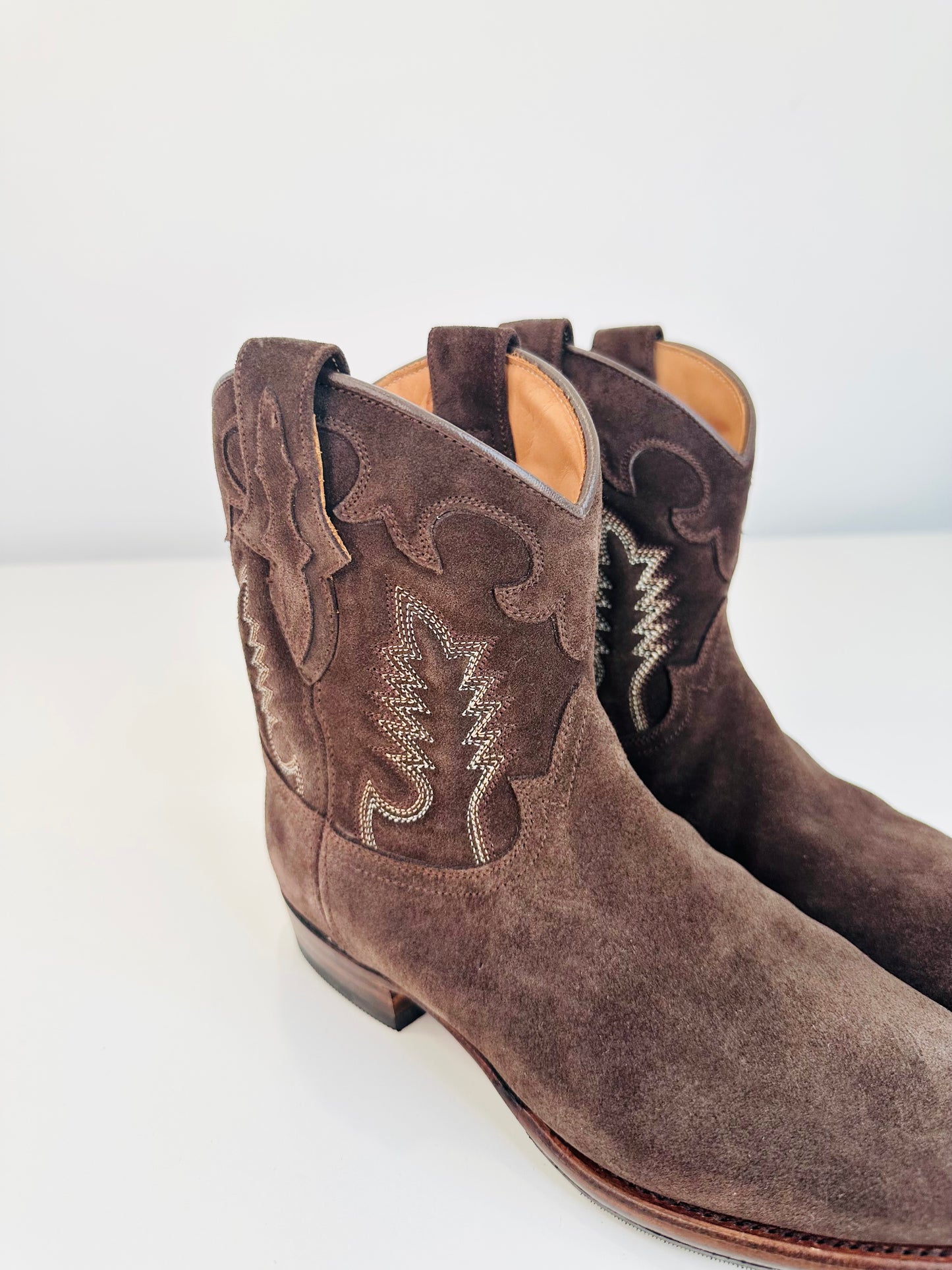 Suede Cowboy Boots - Size 36