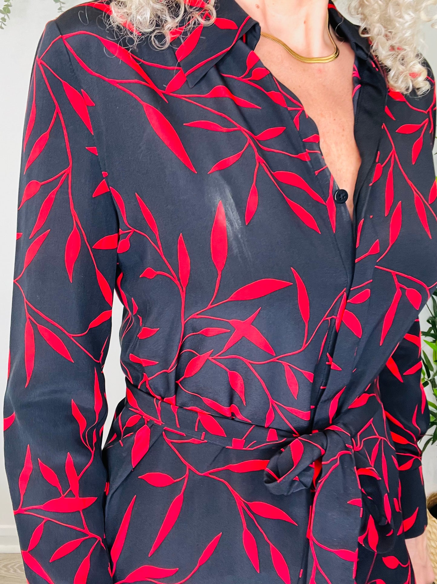 Silk Shirt Dress - Size 0