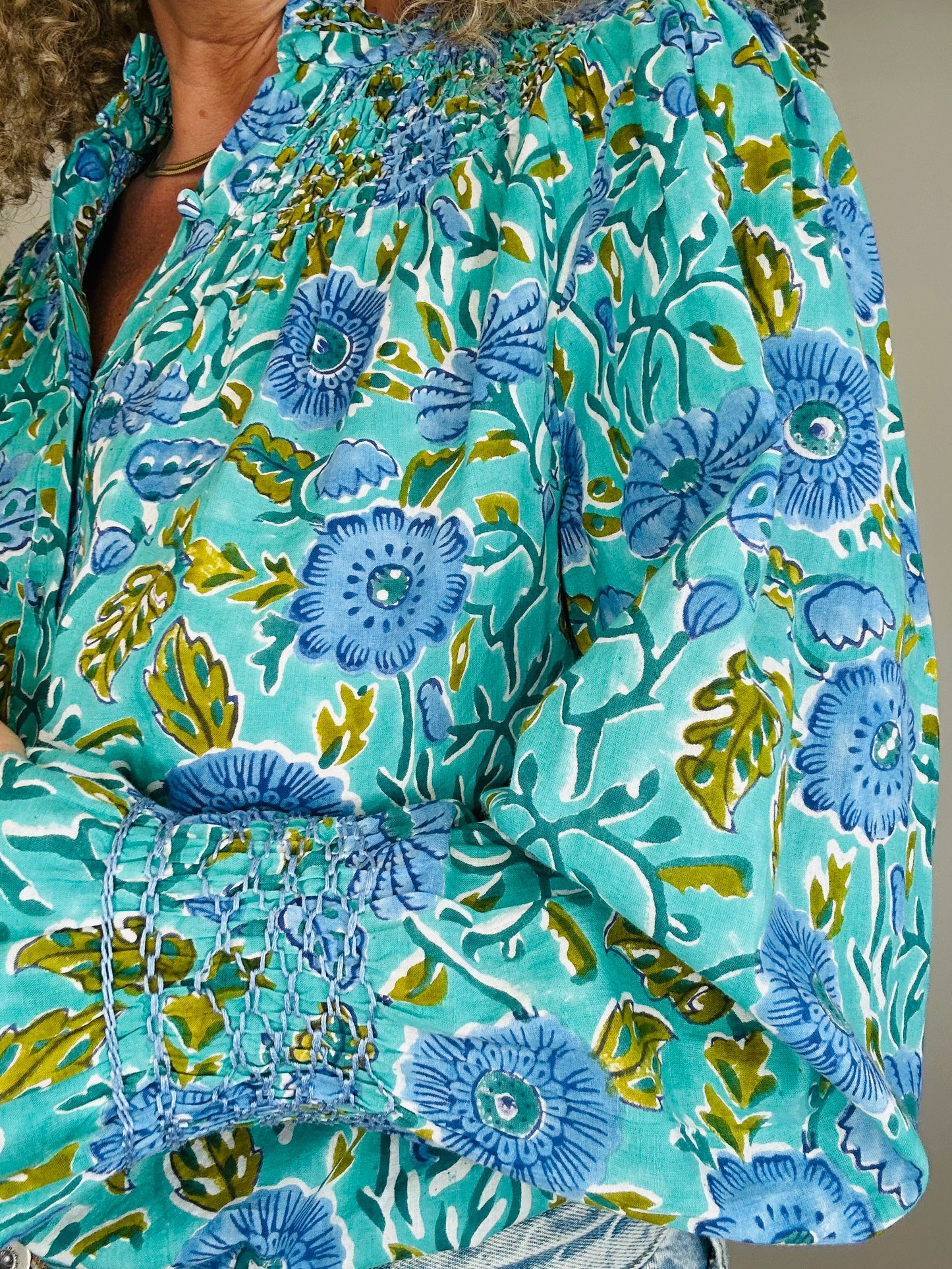 Floral Cotton Shirt - O/S