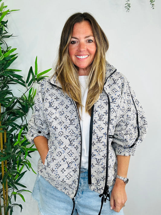 Monogram Boucle Jacket - Size 34
