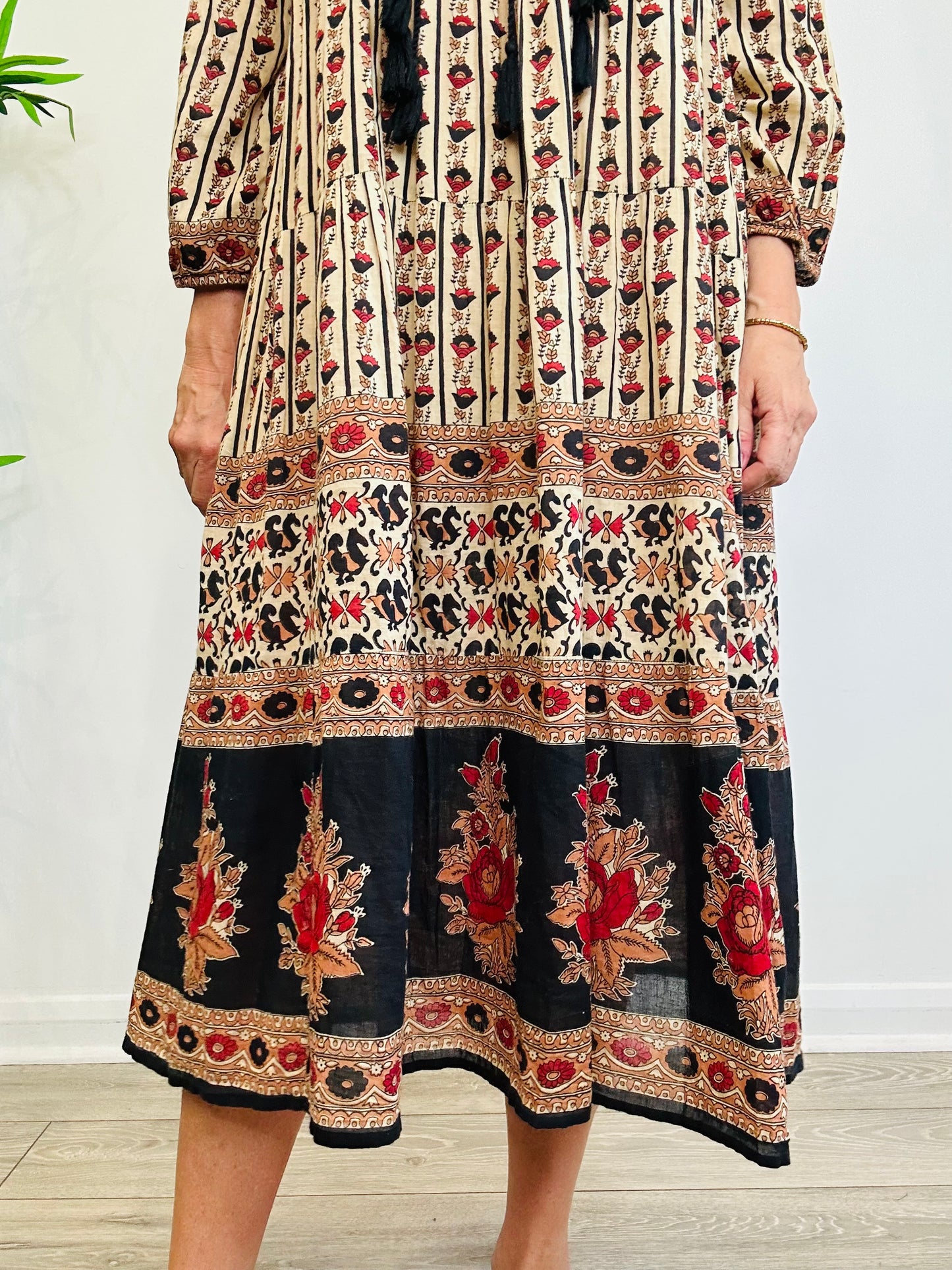 Patterned Cotton Dress - Size XS
