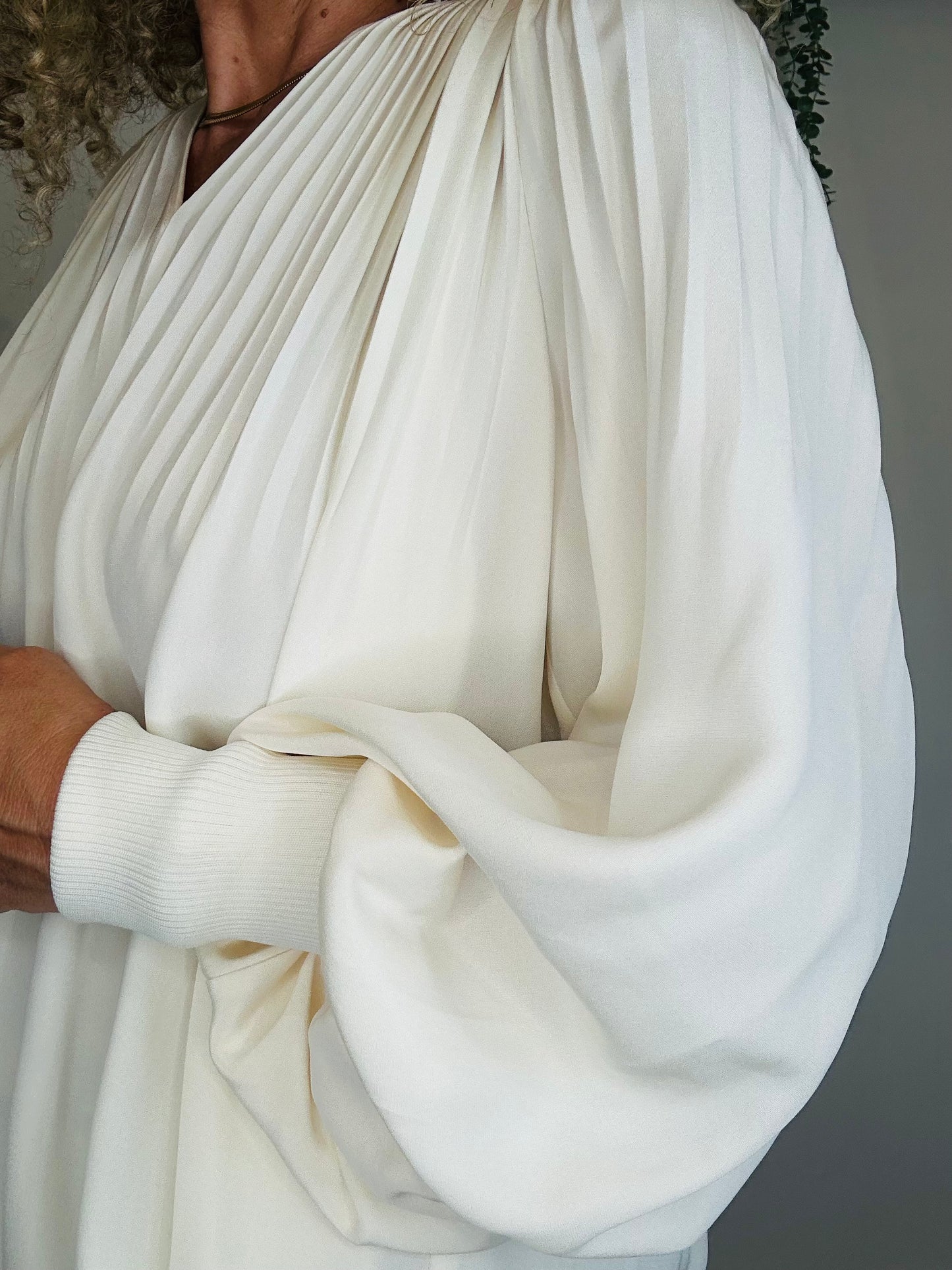 Pleated Silk Blouse - Size 0
