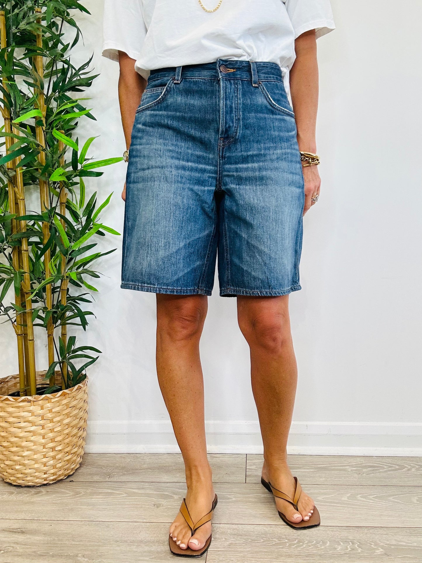 Denim Bermuda Shorts - Size 28
