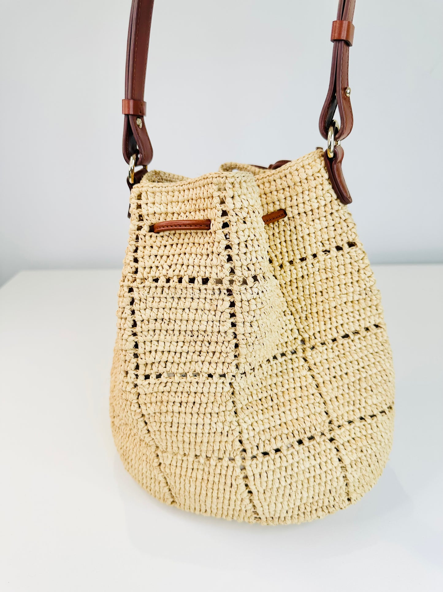 Raffia Bucket Bag