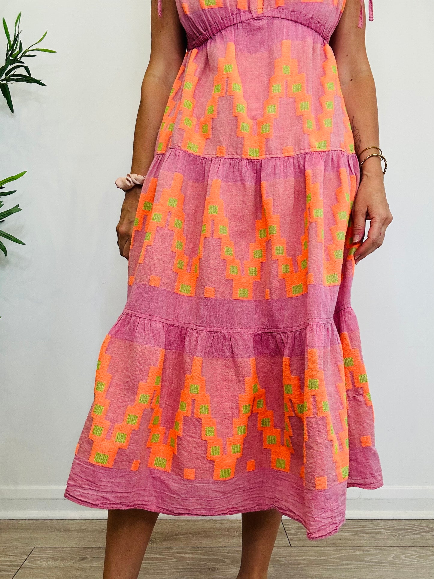 Embroidered Cotton Dress - Size S
