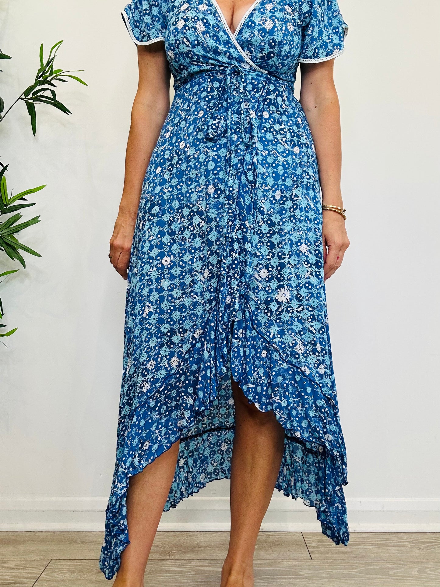 Floral Wrap Dress - Size S
