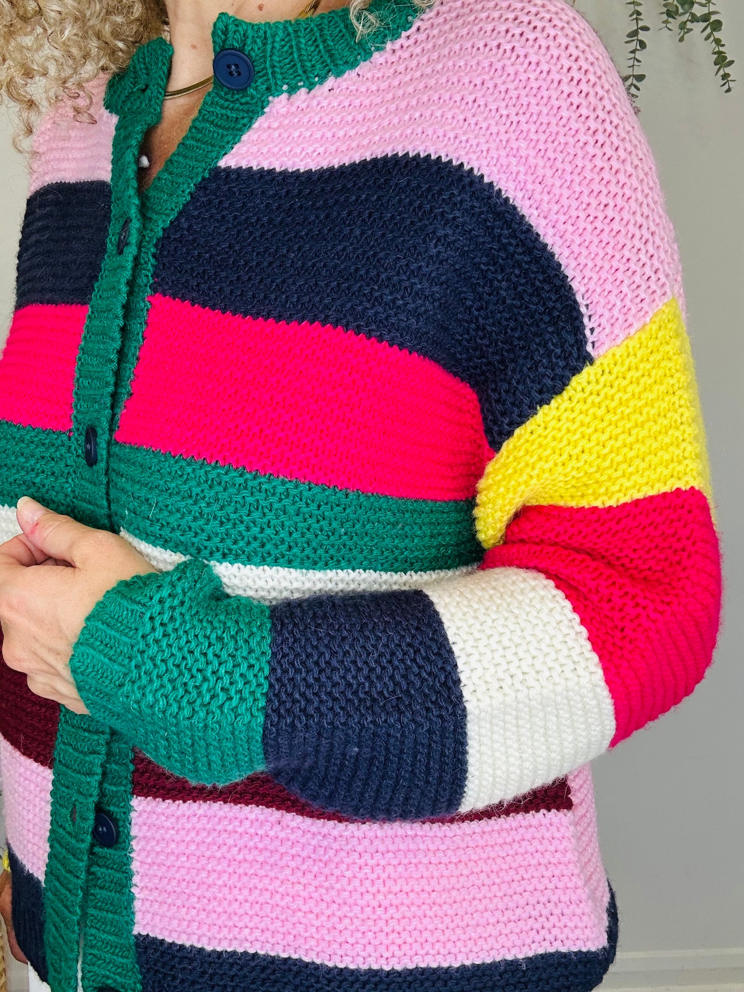 Striped Knitted Cardigan - Size M