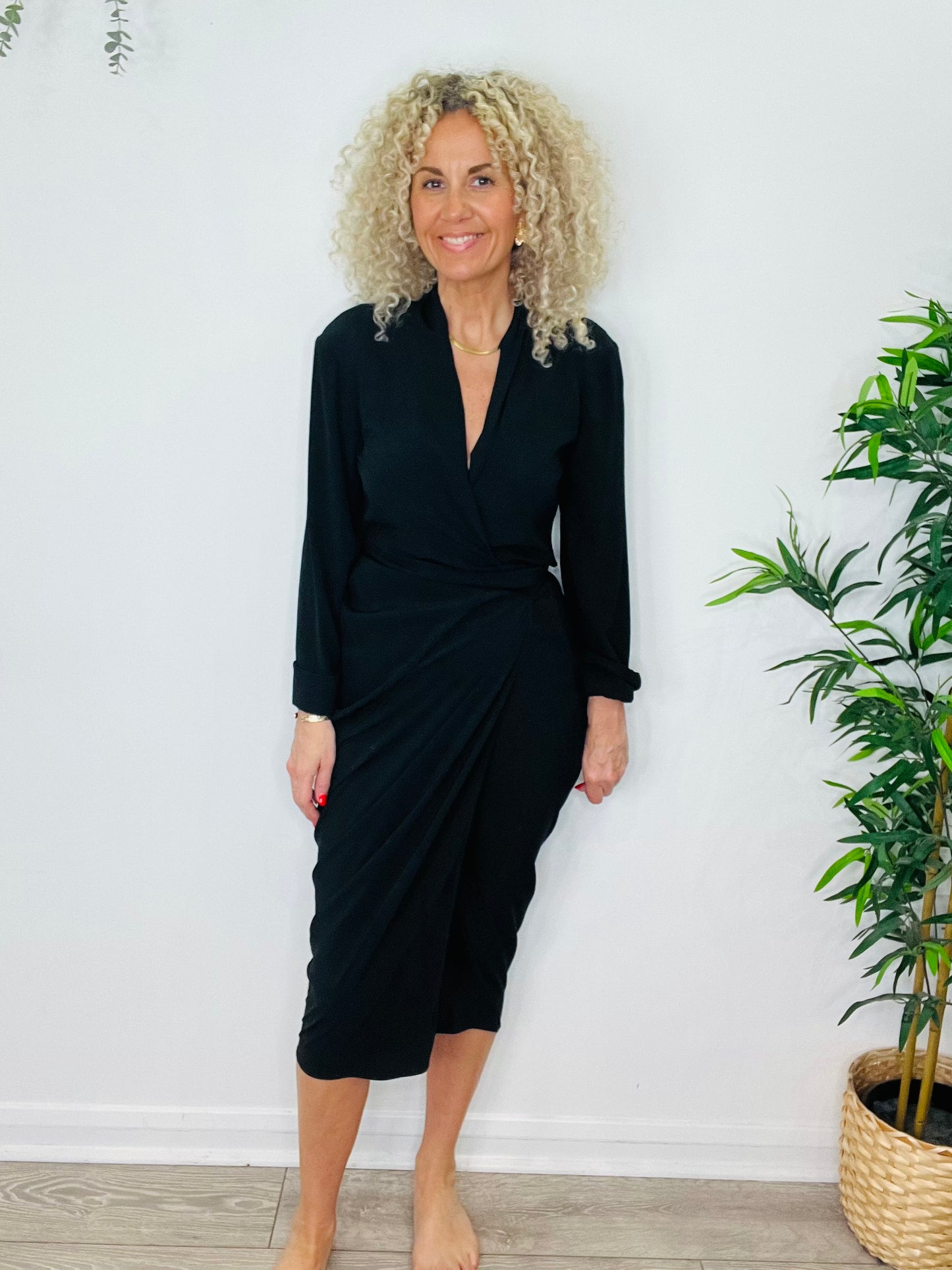 Silk Wrap Dress - Size 40