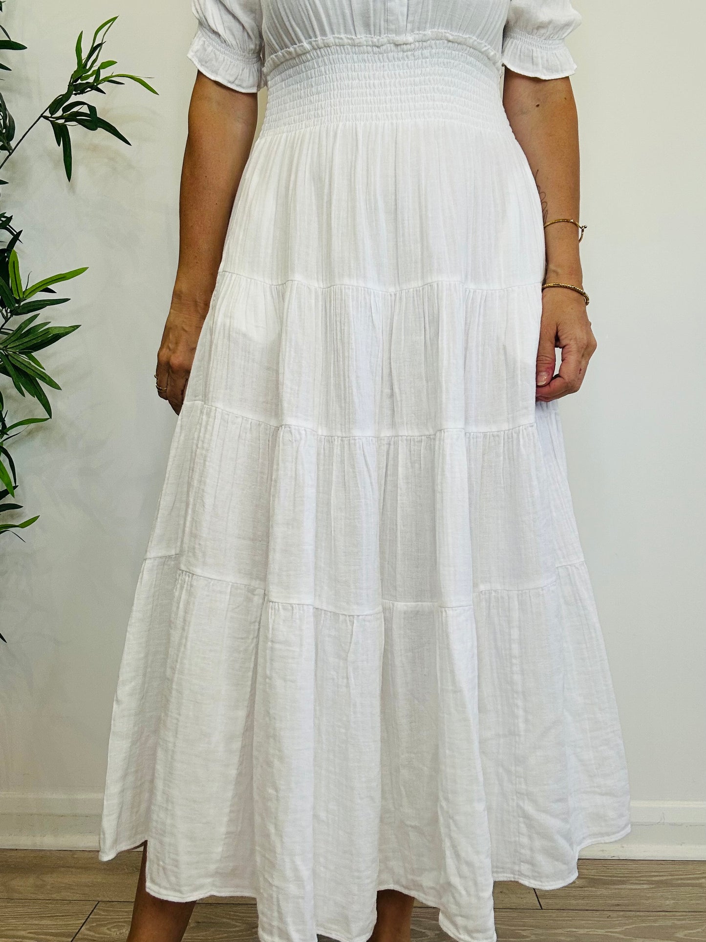 Tiered Cheesecloth Dress - Size 12