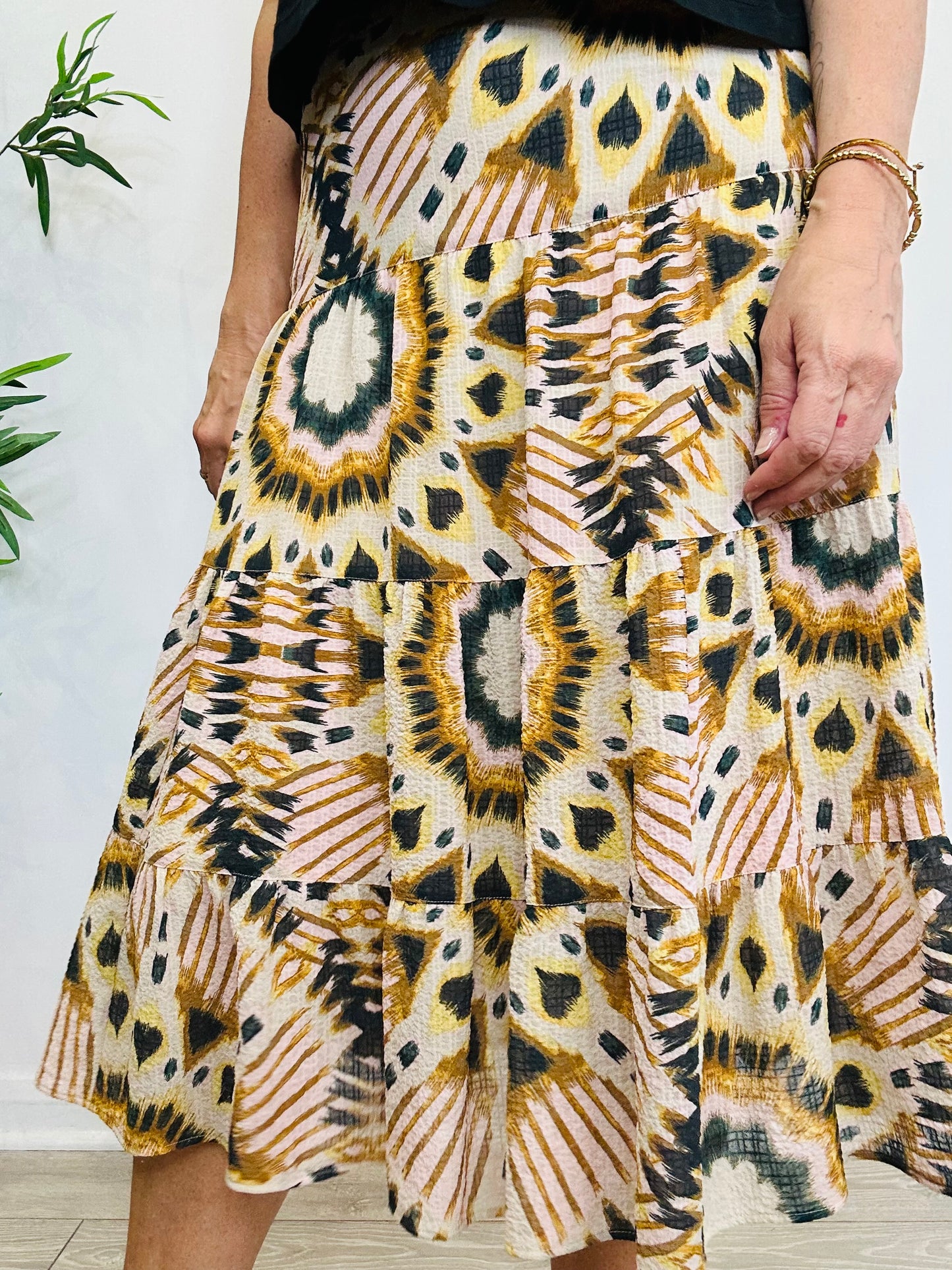 Patterned Tiered Skirt - Size 1