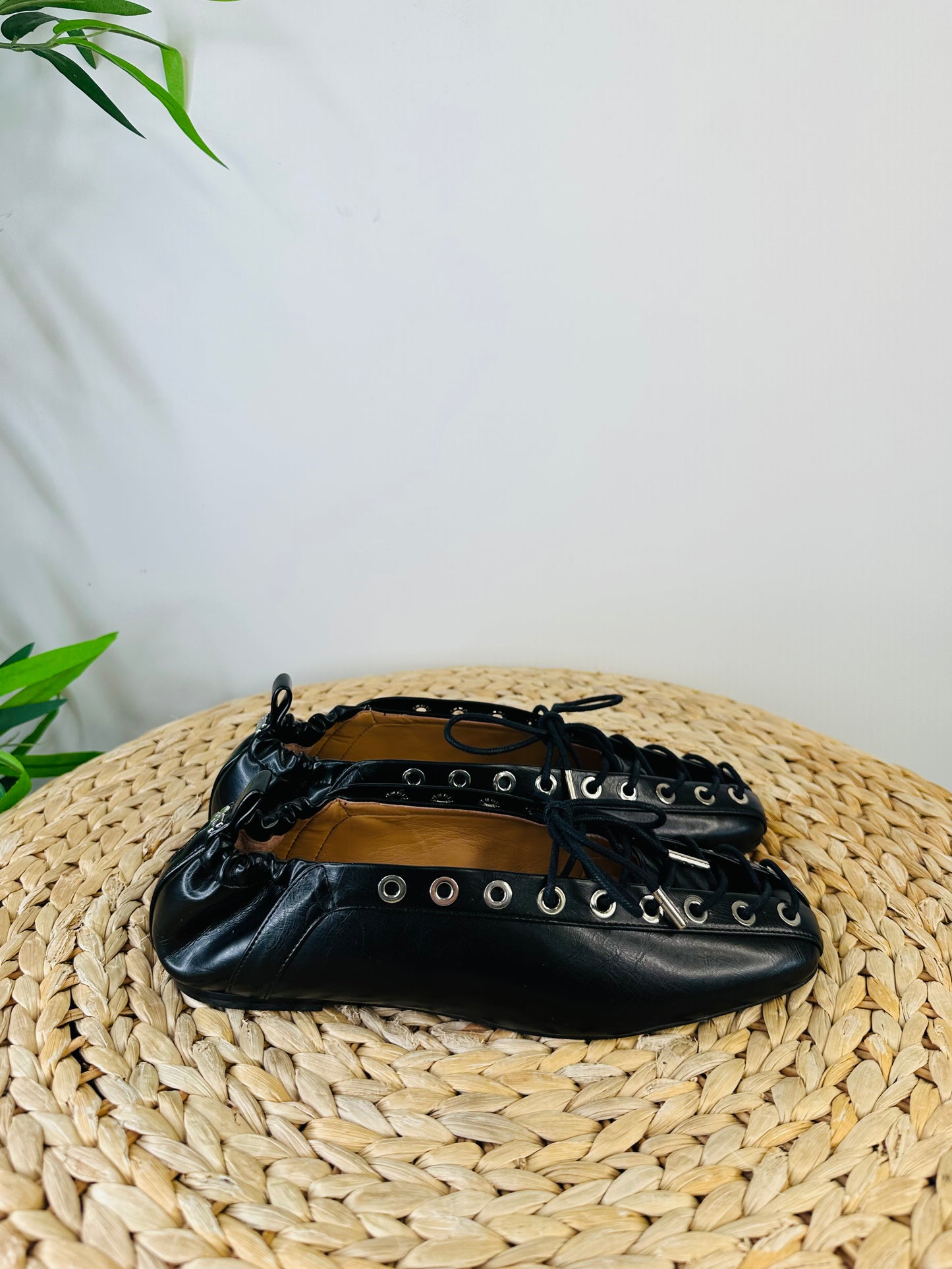 Lace-up Ballet Flats - Size 38
