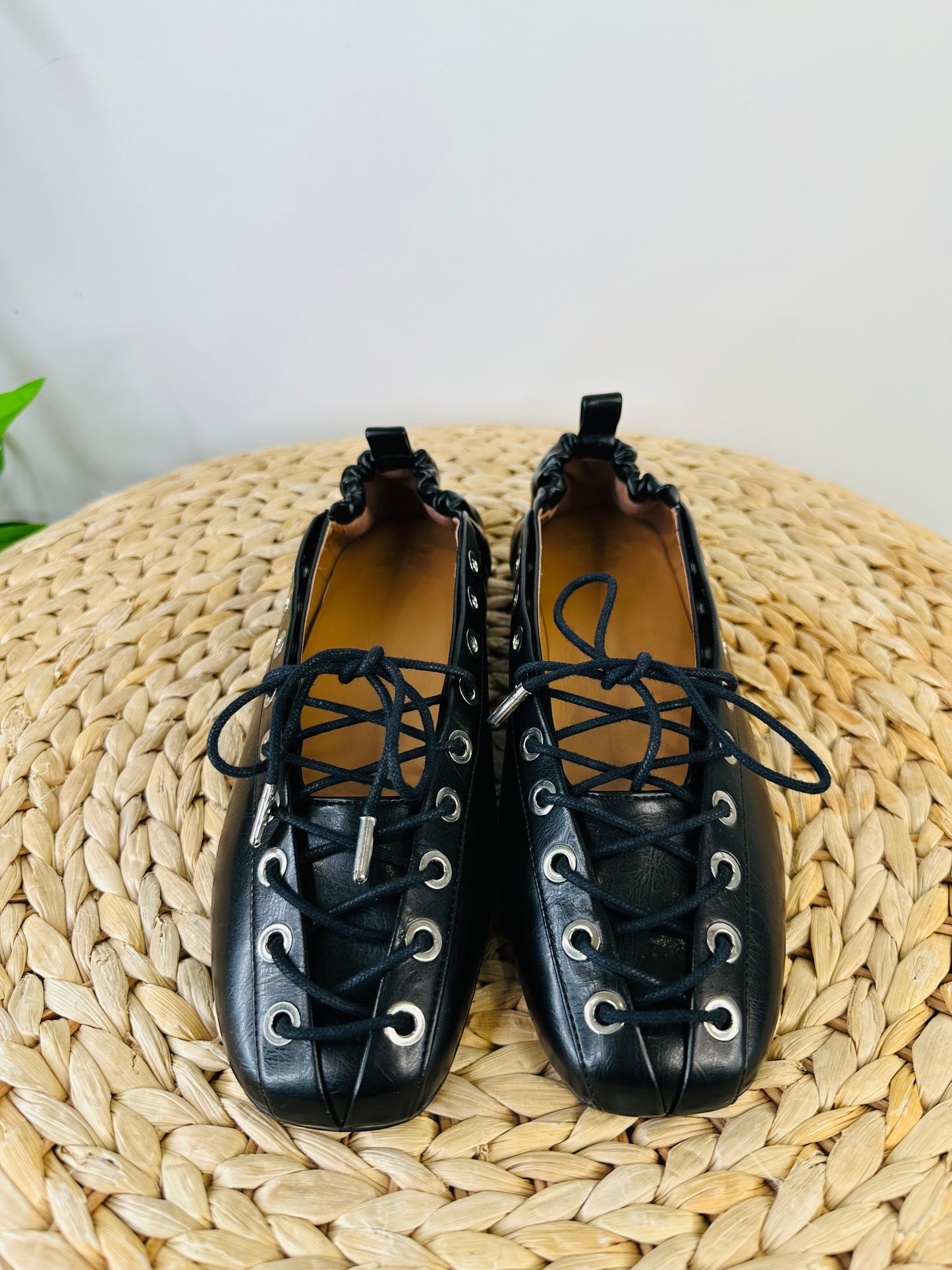 Lace-up Ballet Flats - Size 38