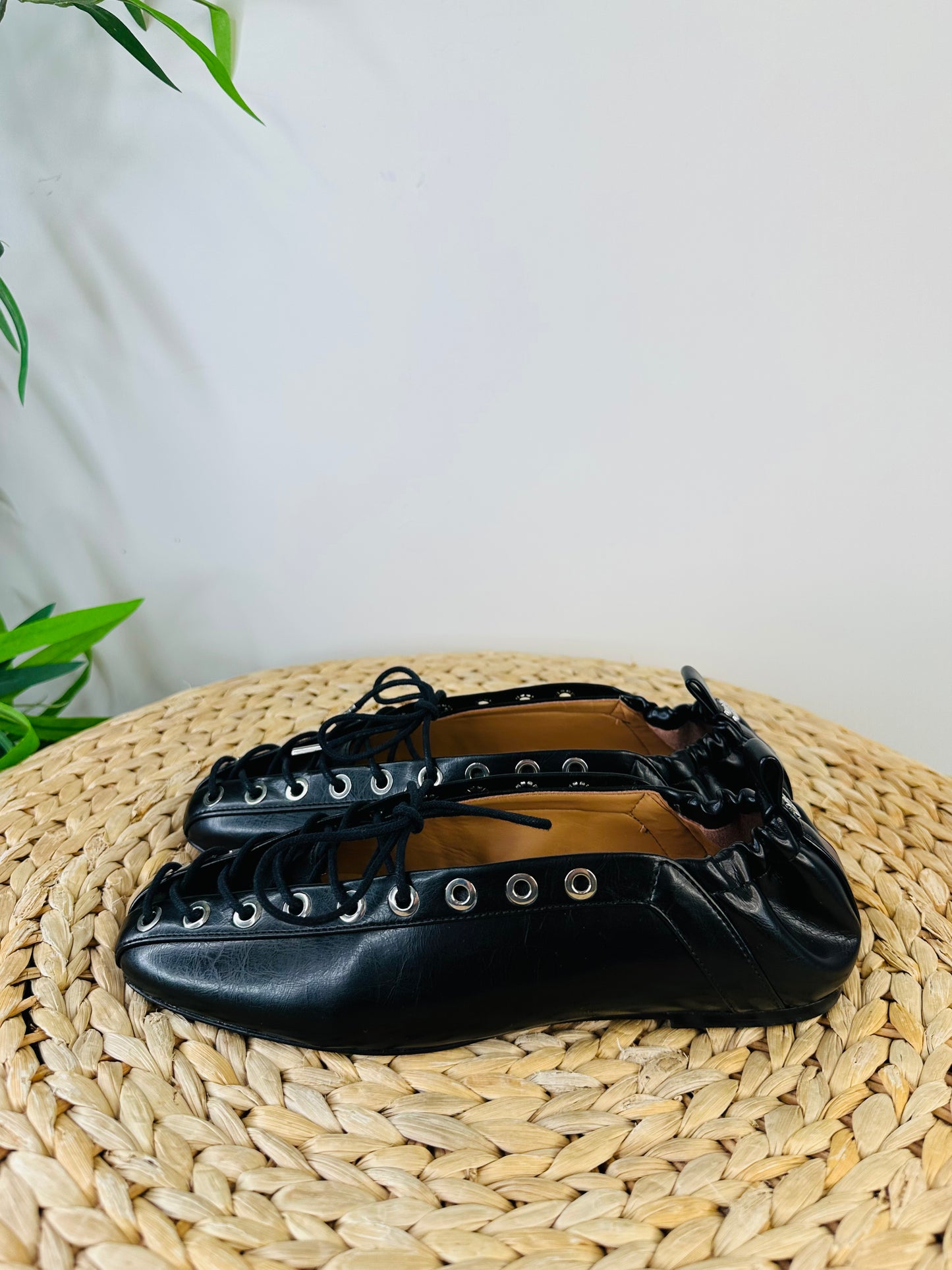 Lace-up Ballet Flats - Size 38