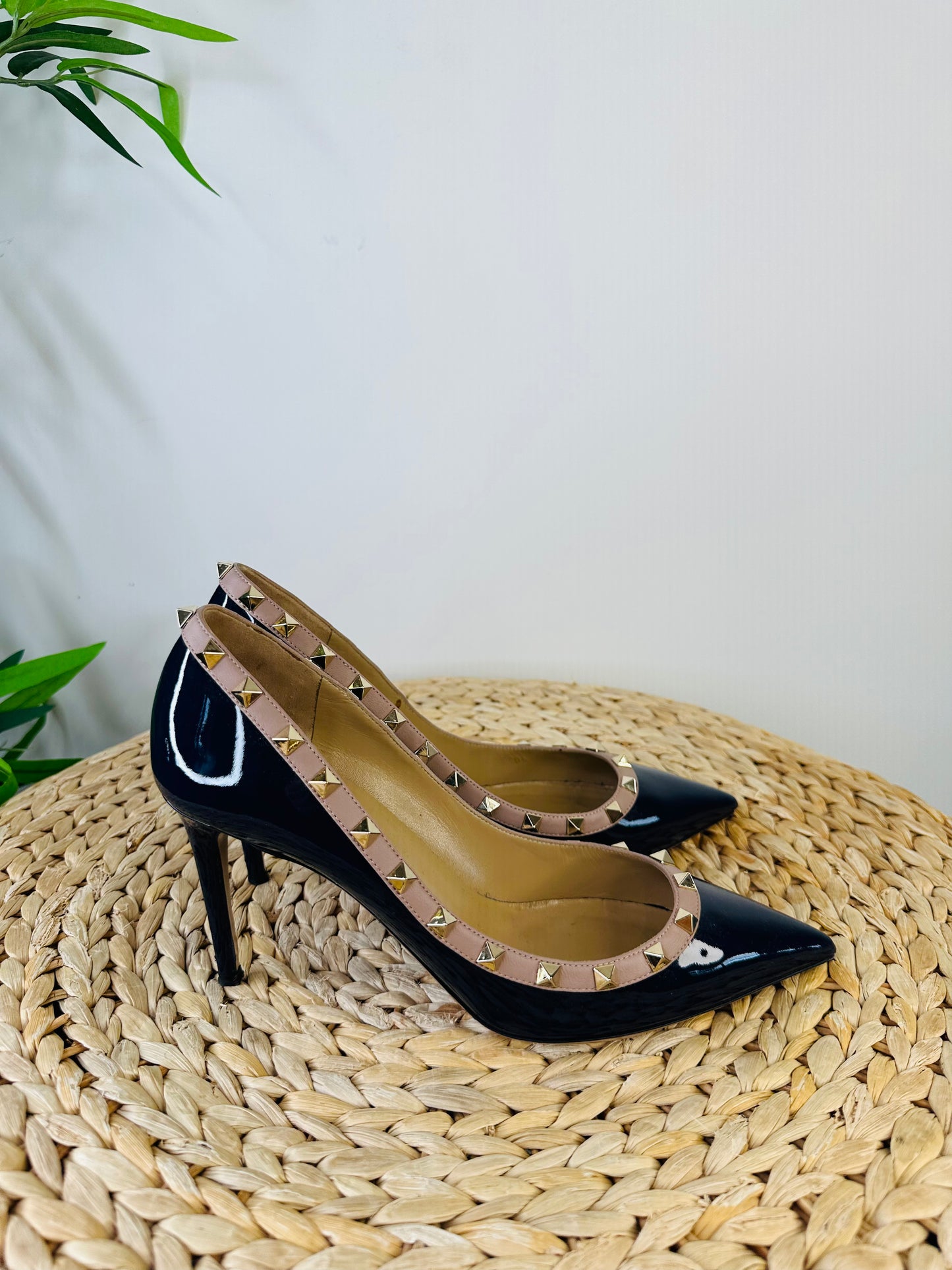 Patent Leather Rockstud Pumps - Size 40.5