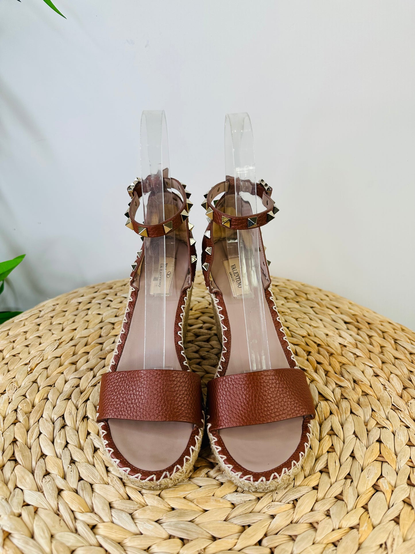 Rock Stud Wedge Sandals - Size 38