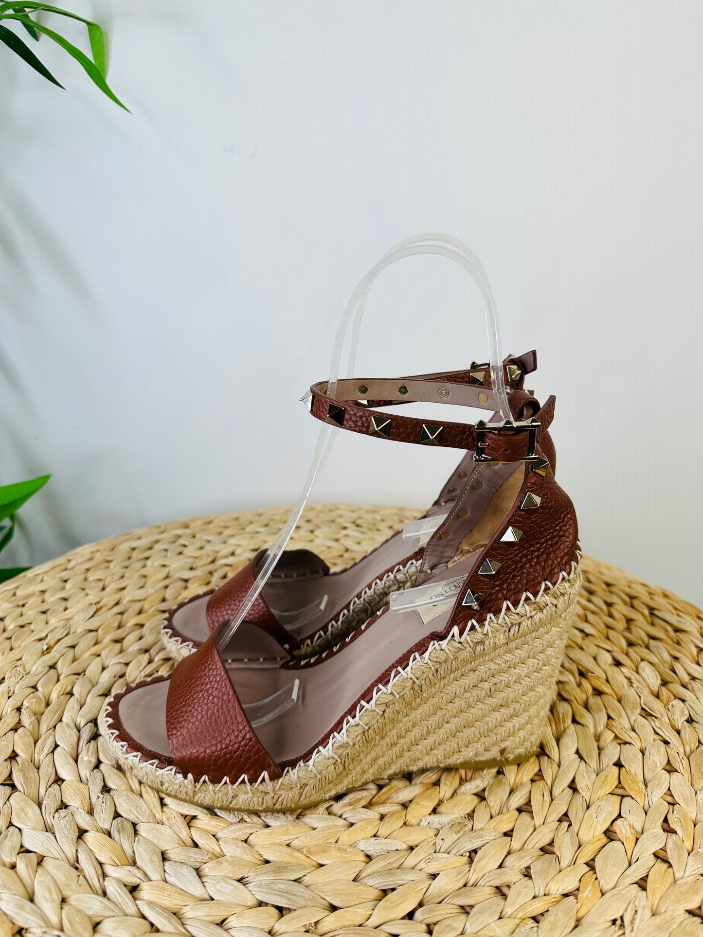 Rock Stud Wedge Sandals - Size 38