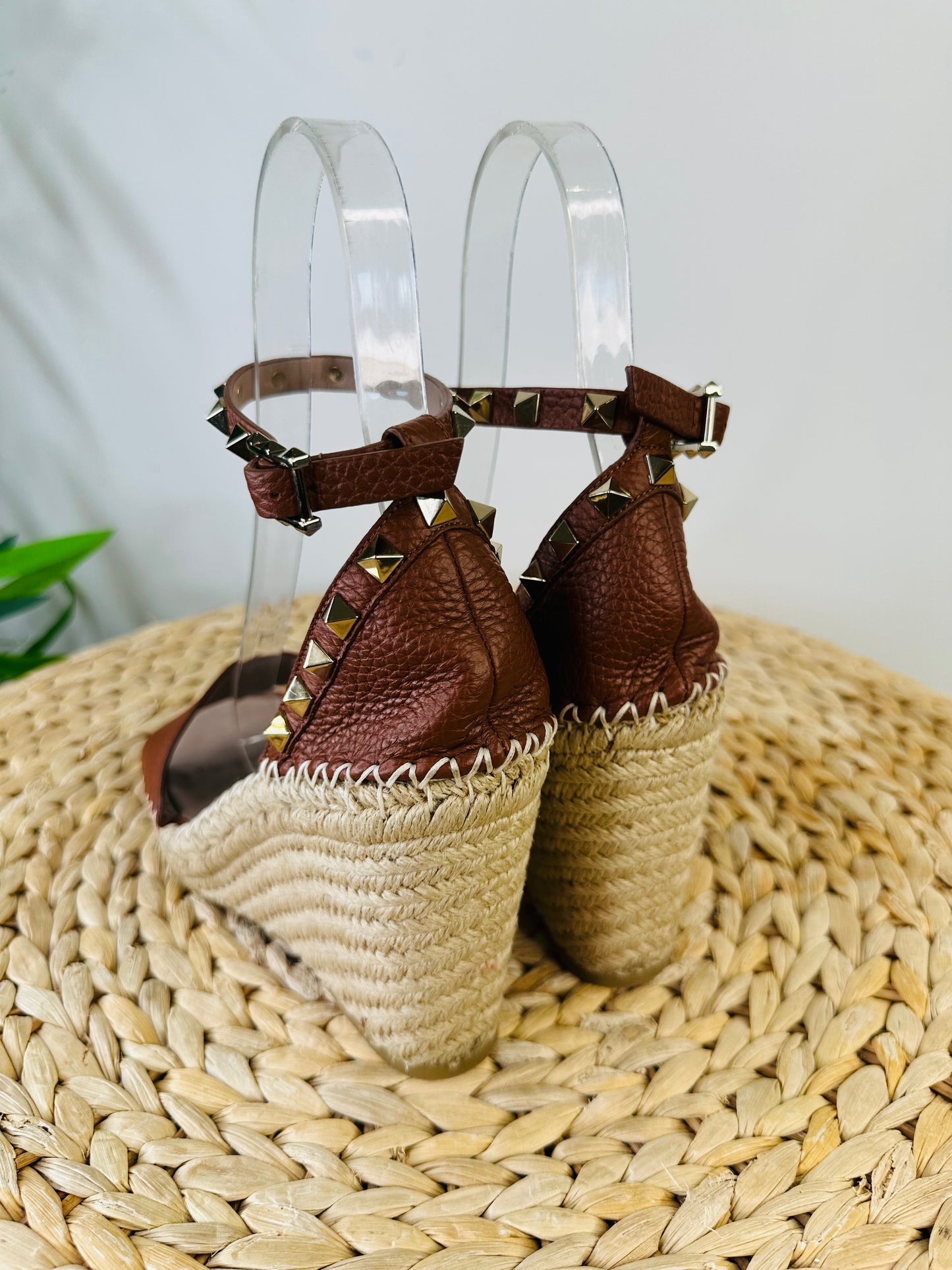 Rock Stud Wedge Sandals - Size 38