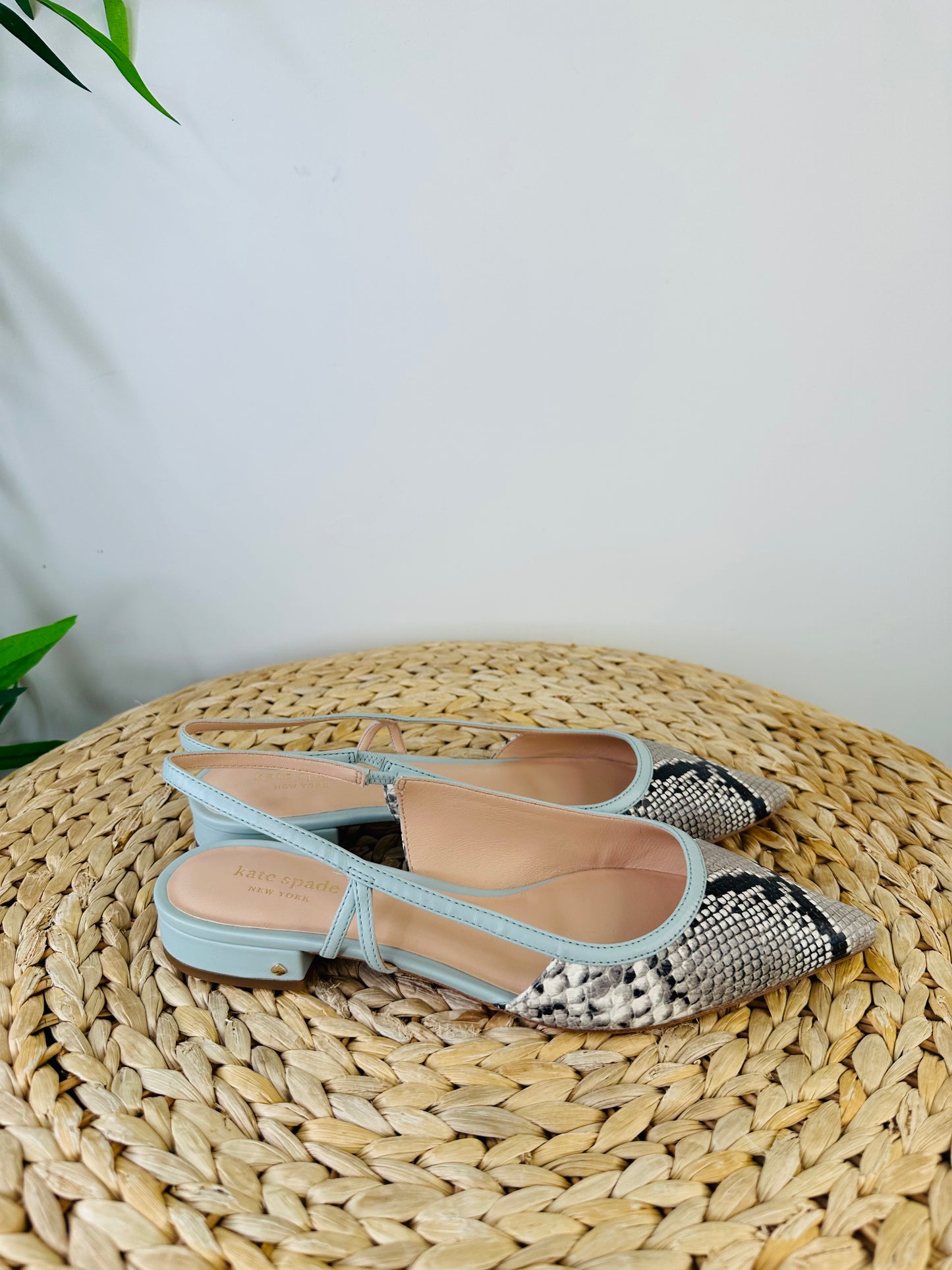 Snakeskin Print Slingbacks - Size 39.5