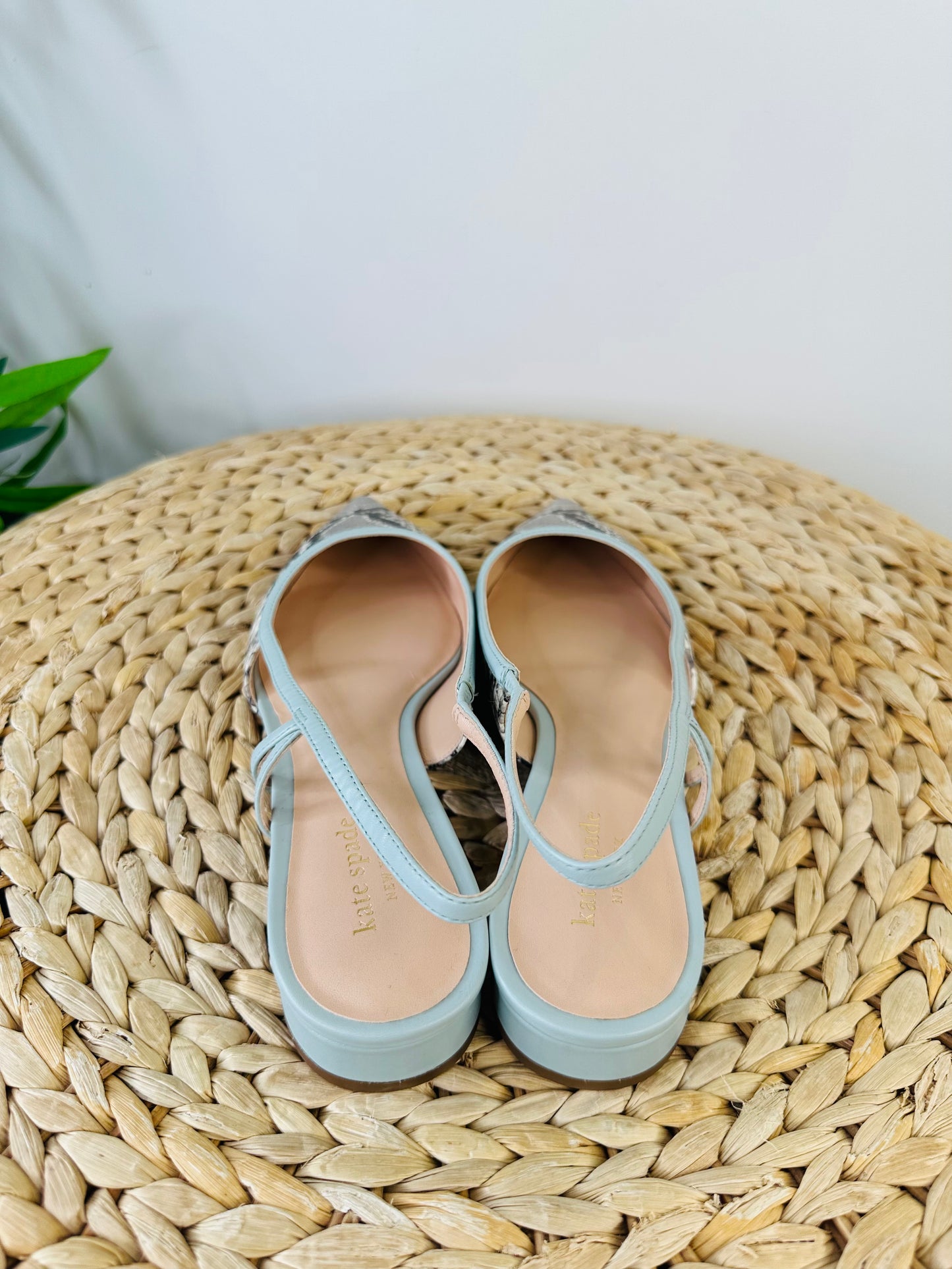 Snakeskin Print Slingbacks - Size 39.5