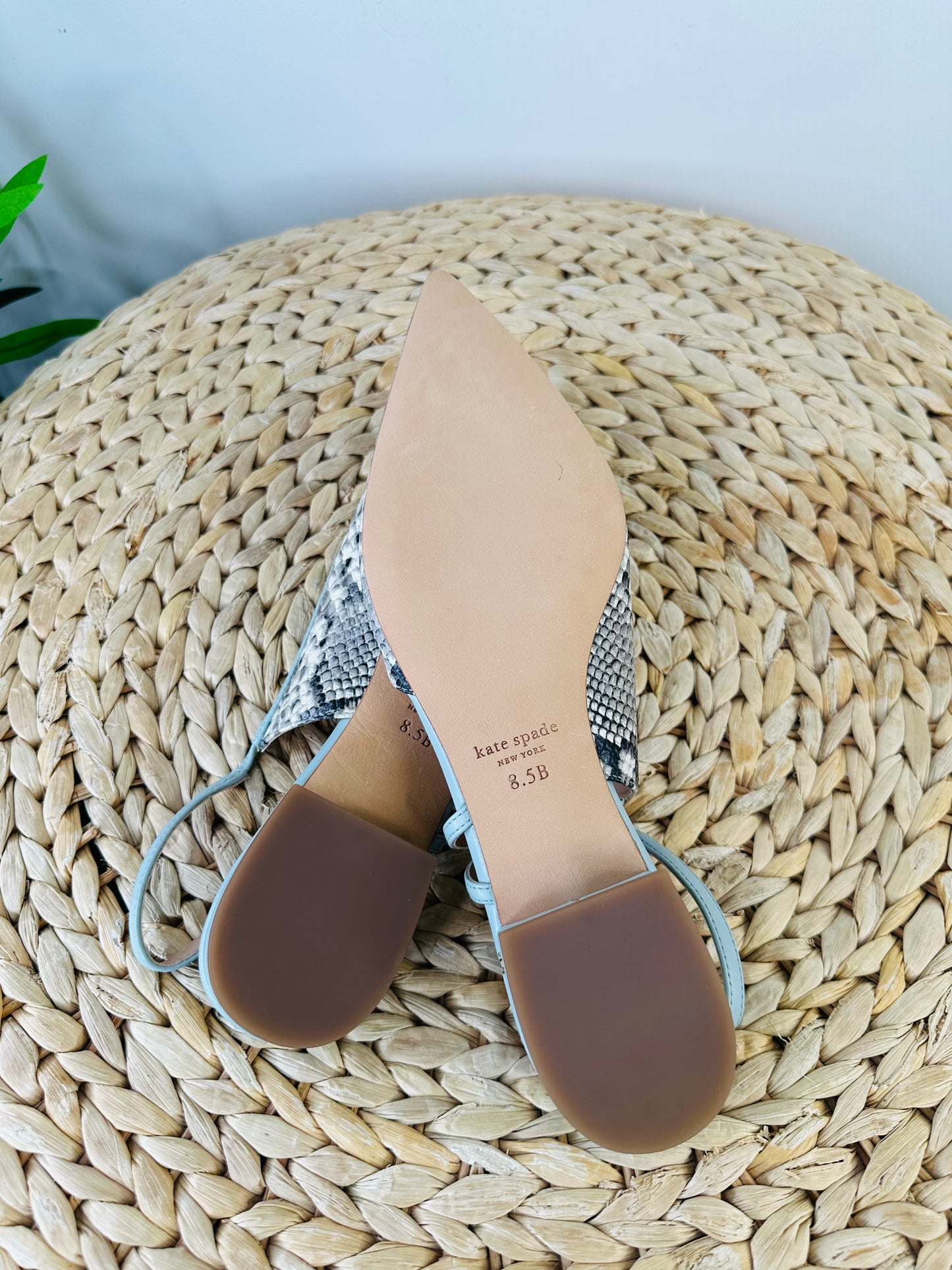 Snakeskin Print Slingbacks - Size 39.5