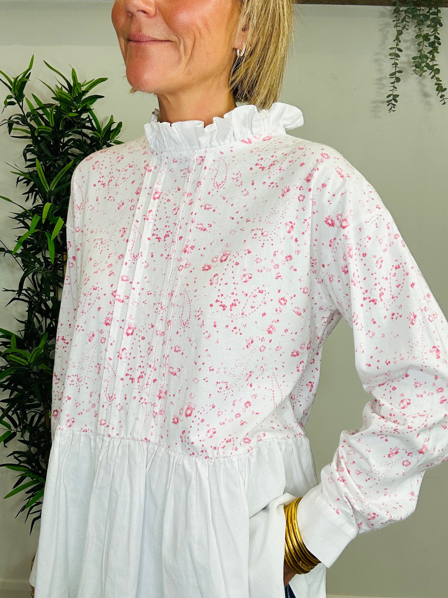 Patterned Jersey Top - Size S