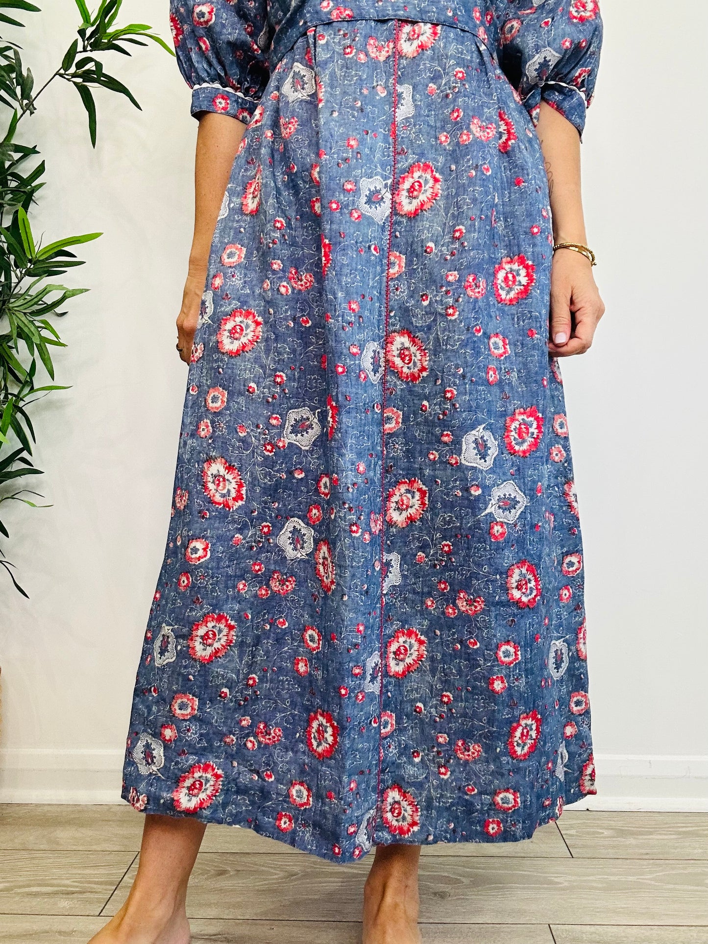 Floral Linen Dress - Size S
