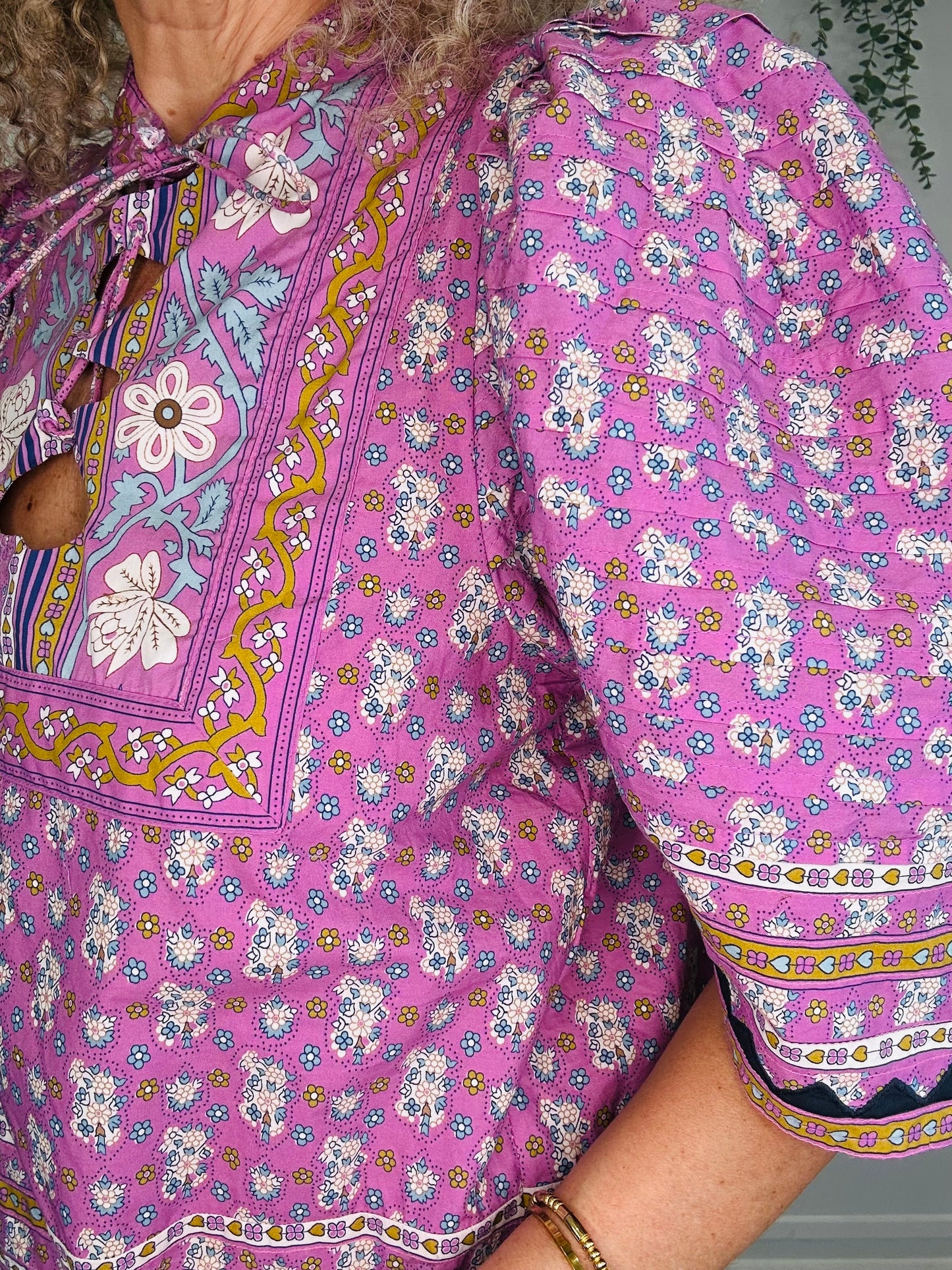 Patterned Cotton Blouse - Size S