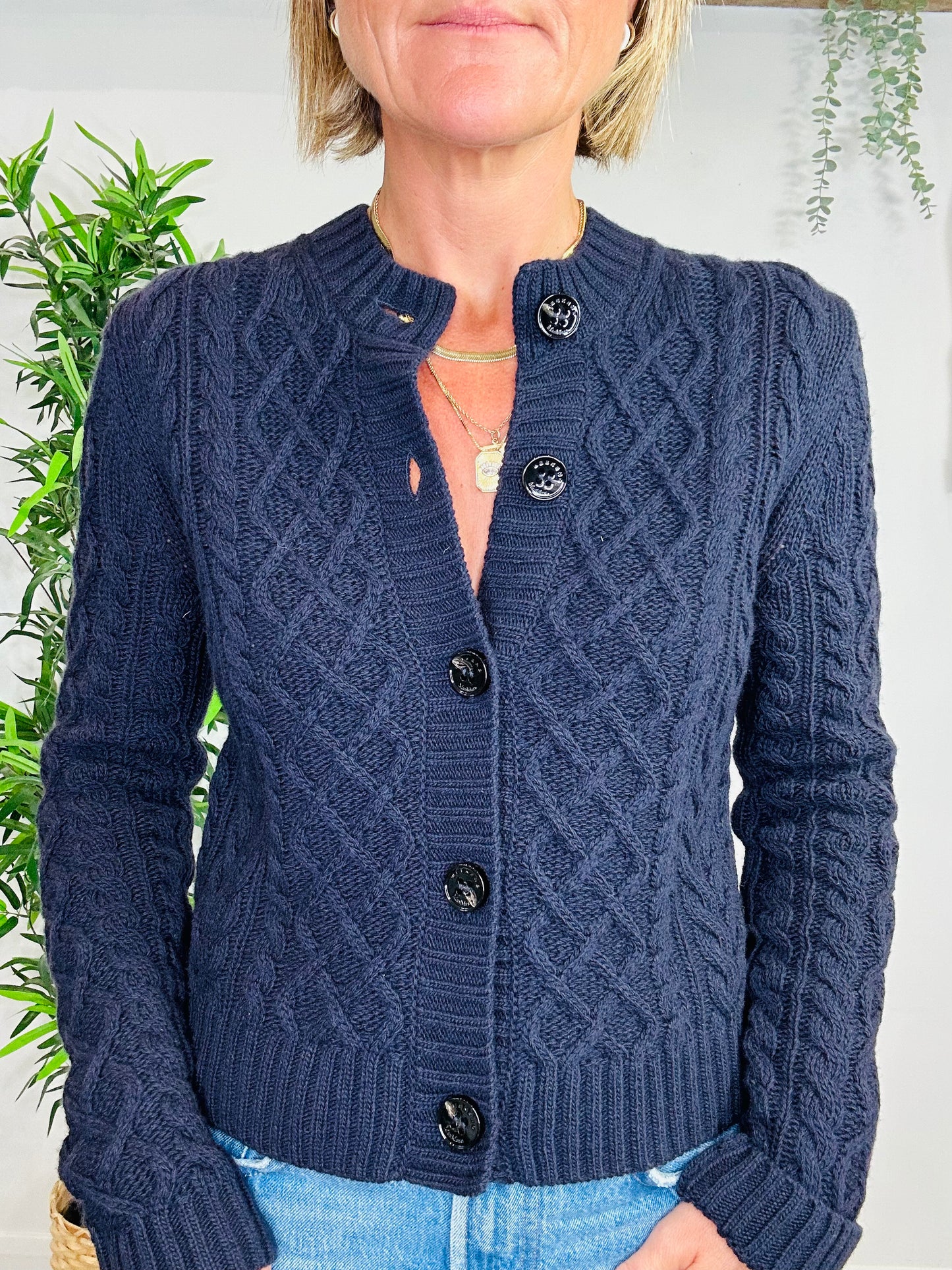 Cable Knit Cardigan - Size S