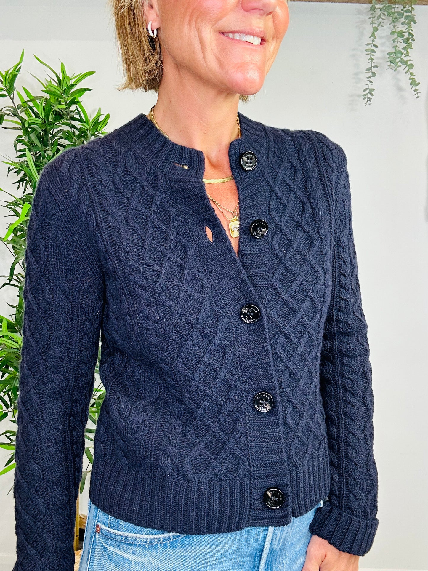 Cable Knit Cardigan - Size S