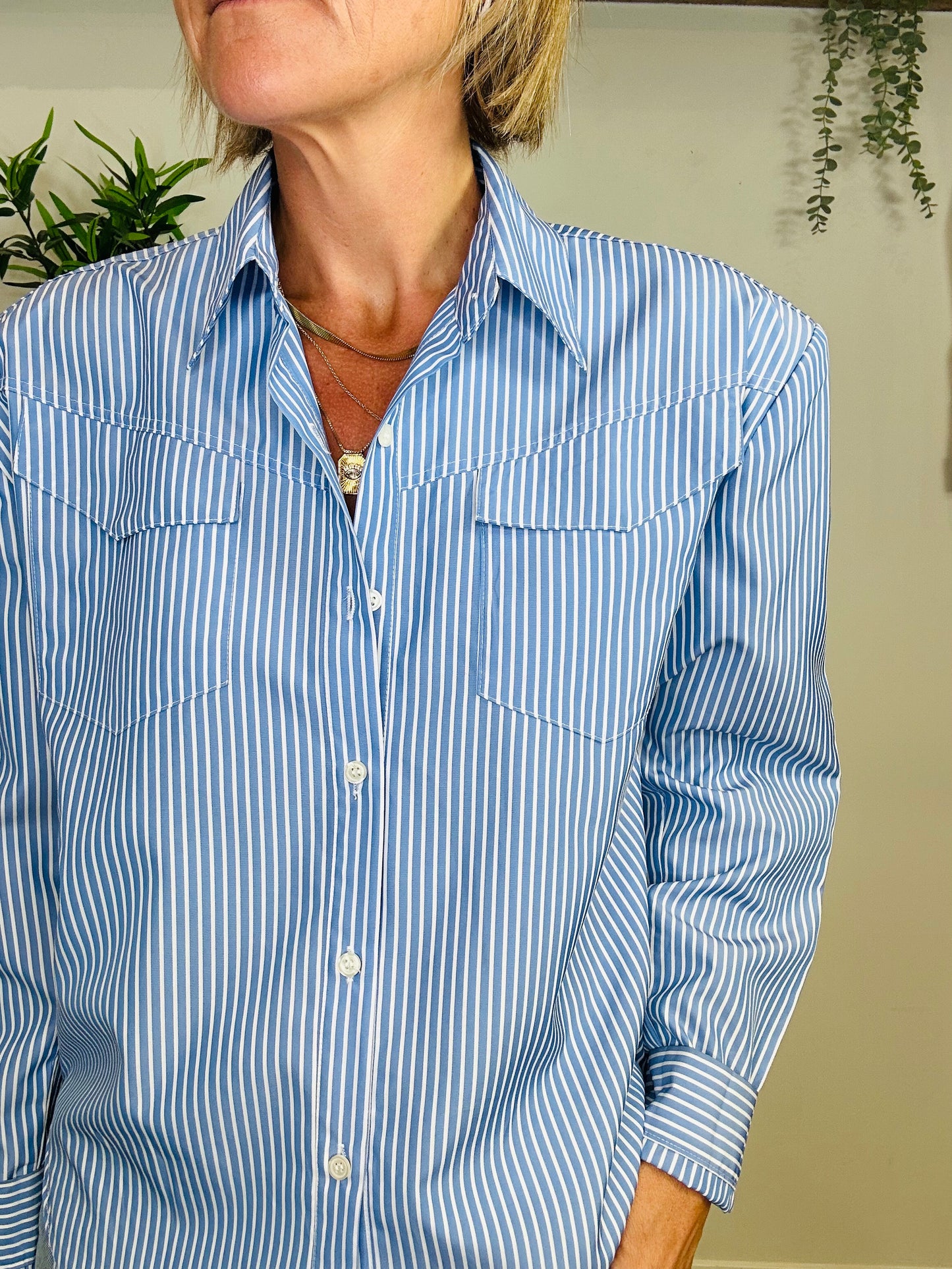Padded Shoulder Shirt - Size S
