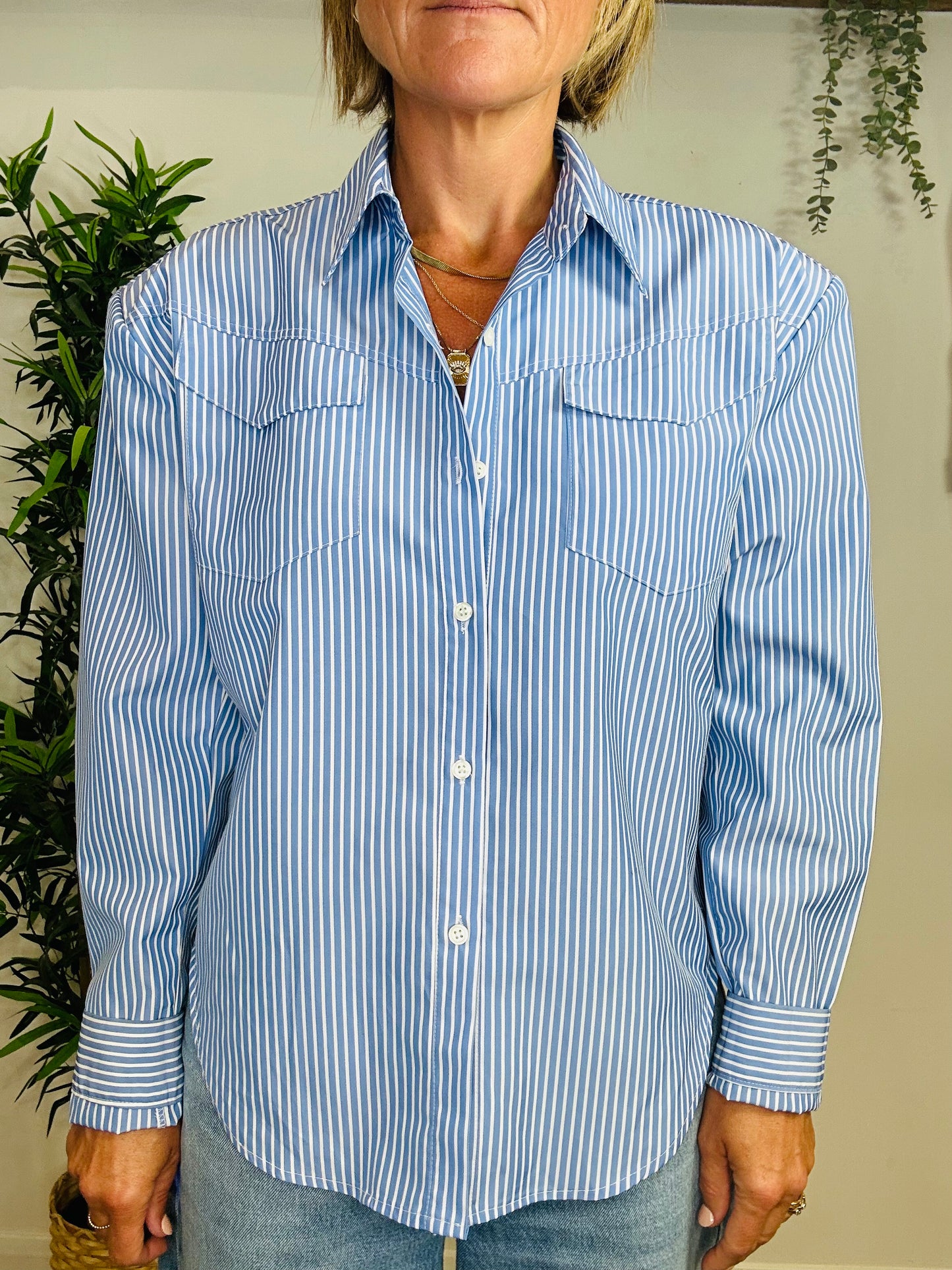 Padded Shoulder Shirt - Size S