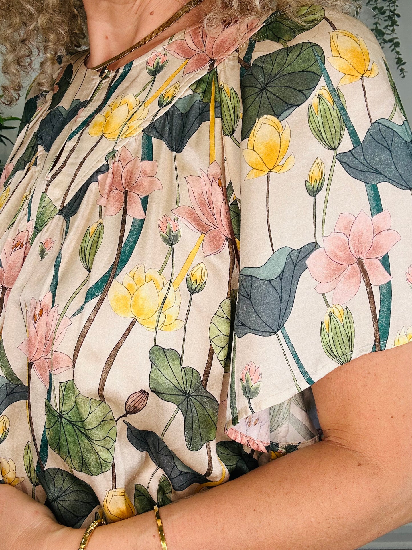 Silk Floral Blouse - Size 34