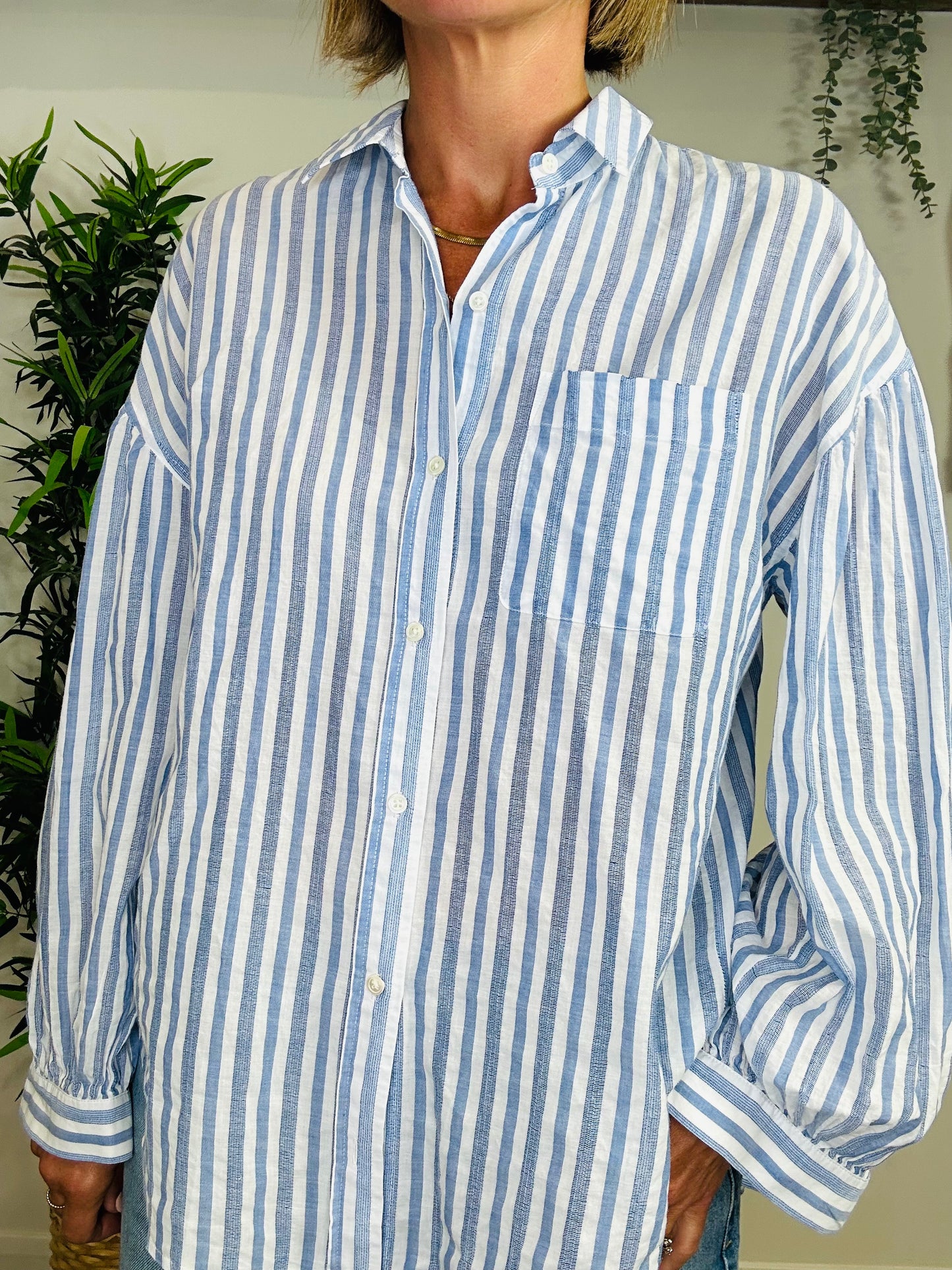 Striped Cotton Shirt - Size S