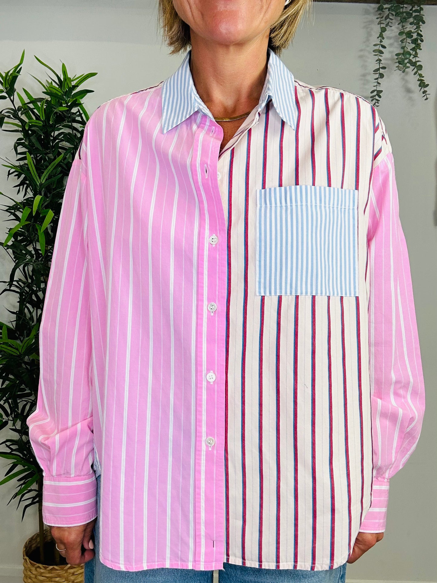 Striped Cotton Shirt - Size L