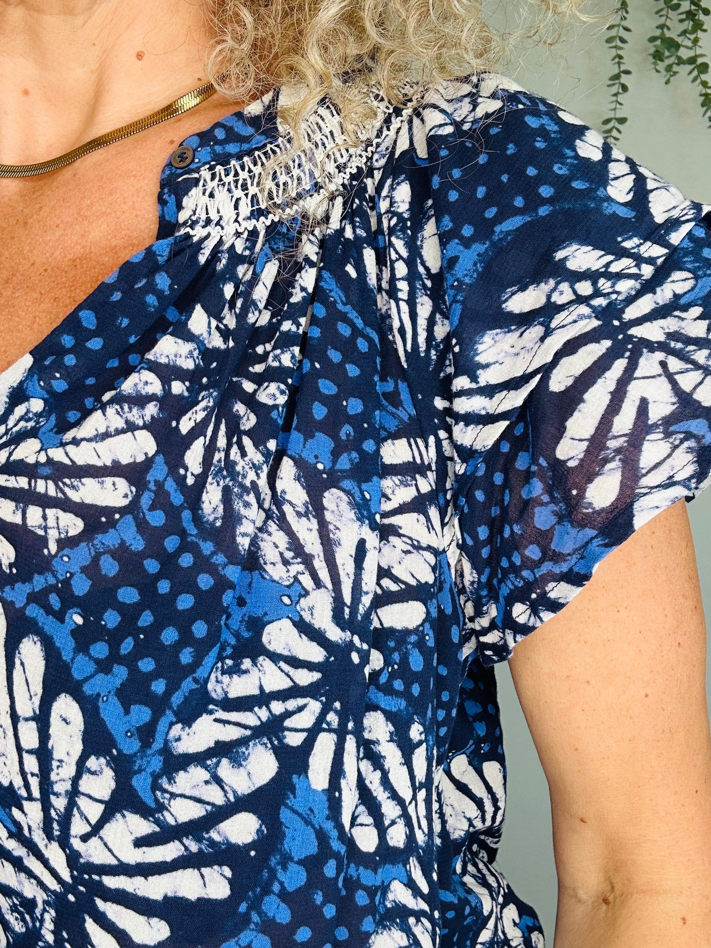 Patterned Cotton Top - Size S