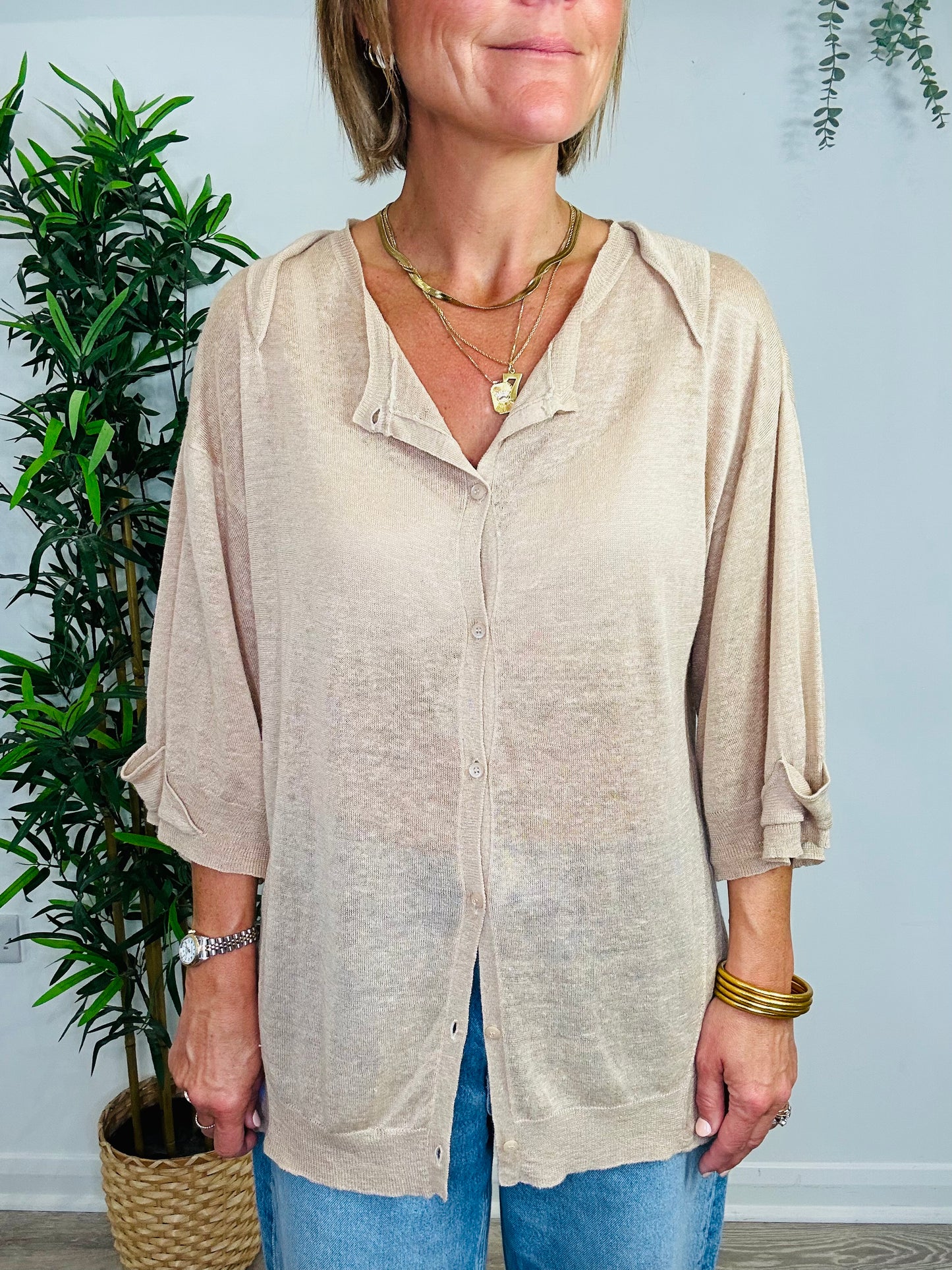 Linen Cardigan - Size L