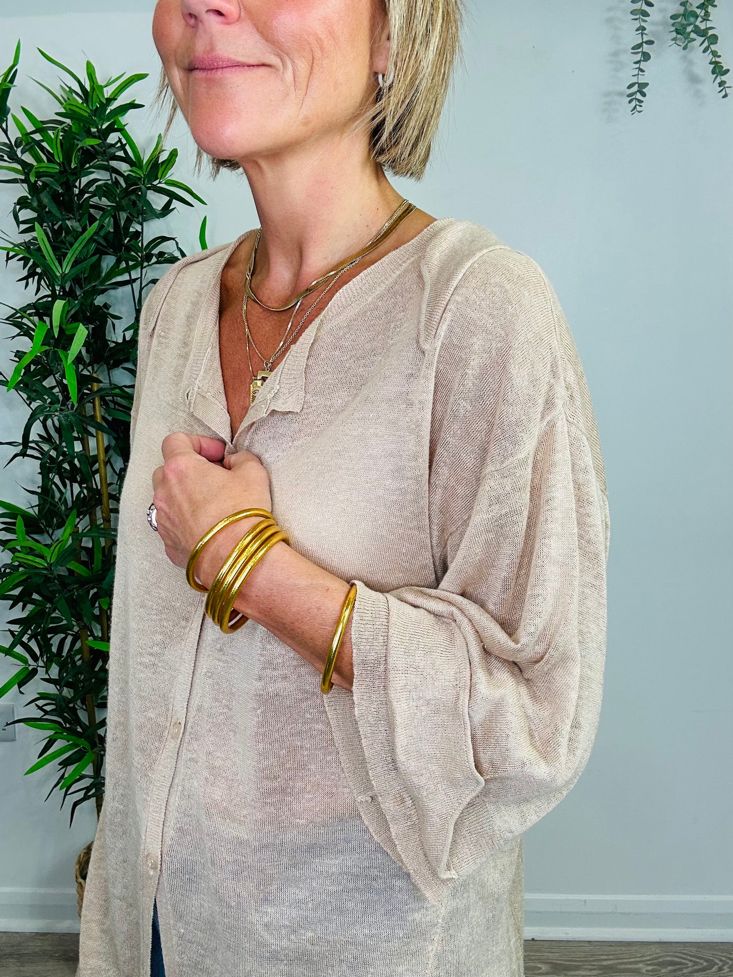 Linen Cardigan - Size L